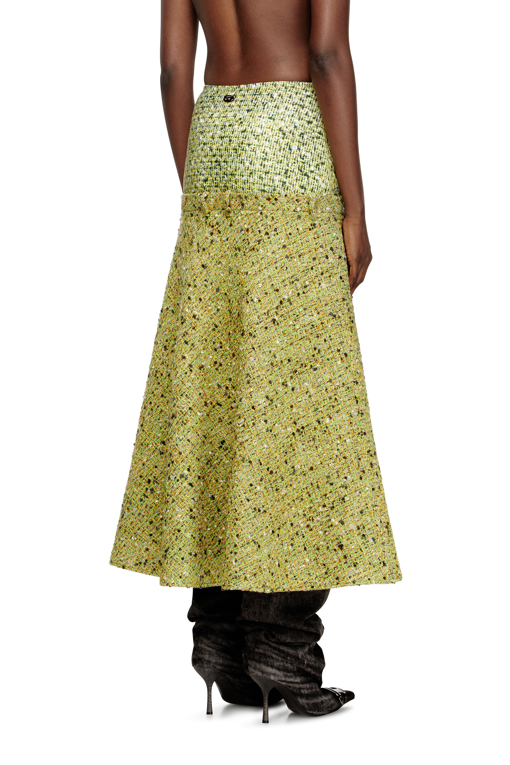 Diesel - O-GRACE-MIX, Female's Bouclé skirt with lycra waist in グリーン - 5