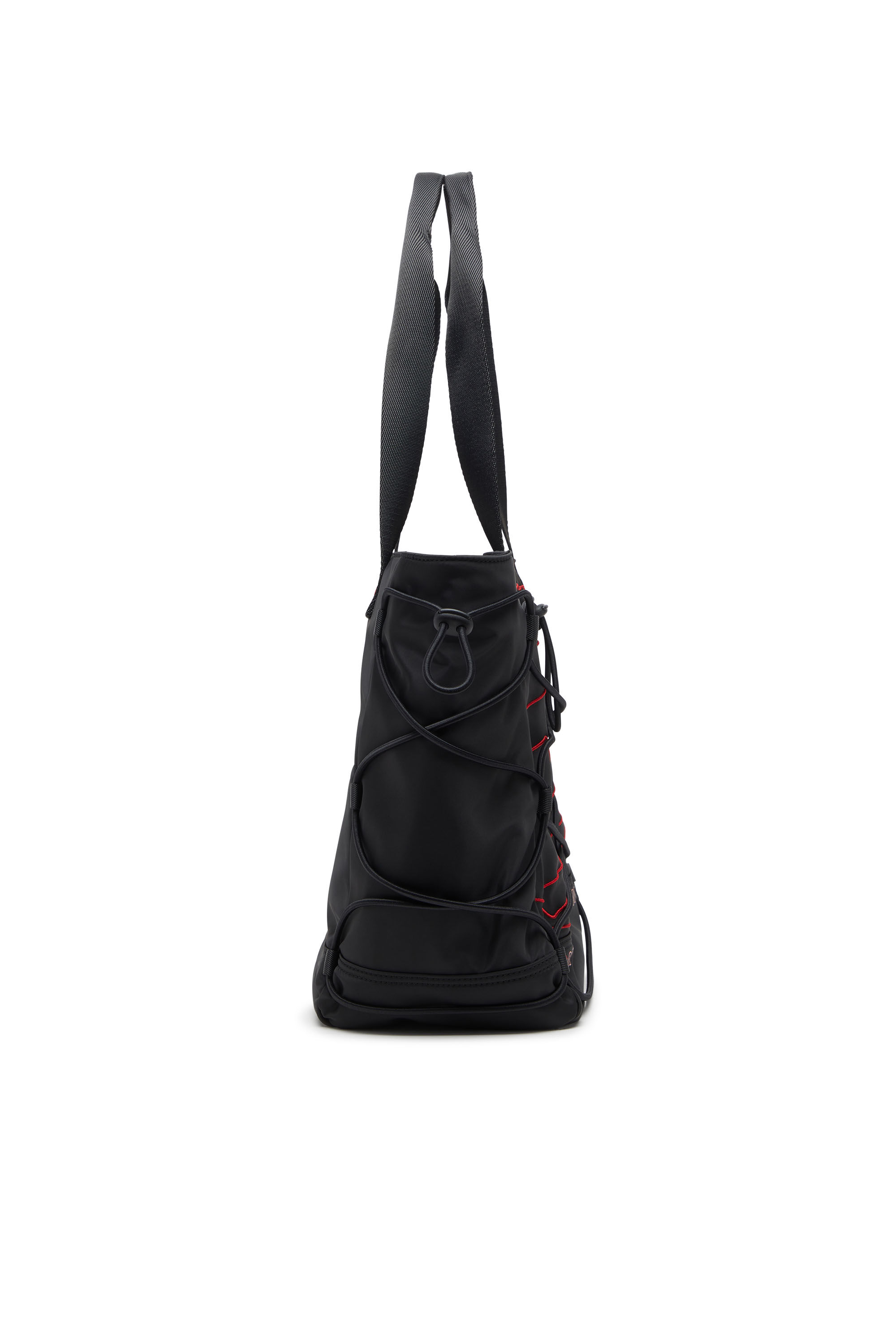 Diesel - TECH-D TOTE M X, Unisex's Tech-D-Nylon tote bag with Oval D embroidery in ブラック - 4