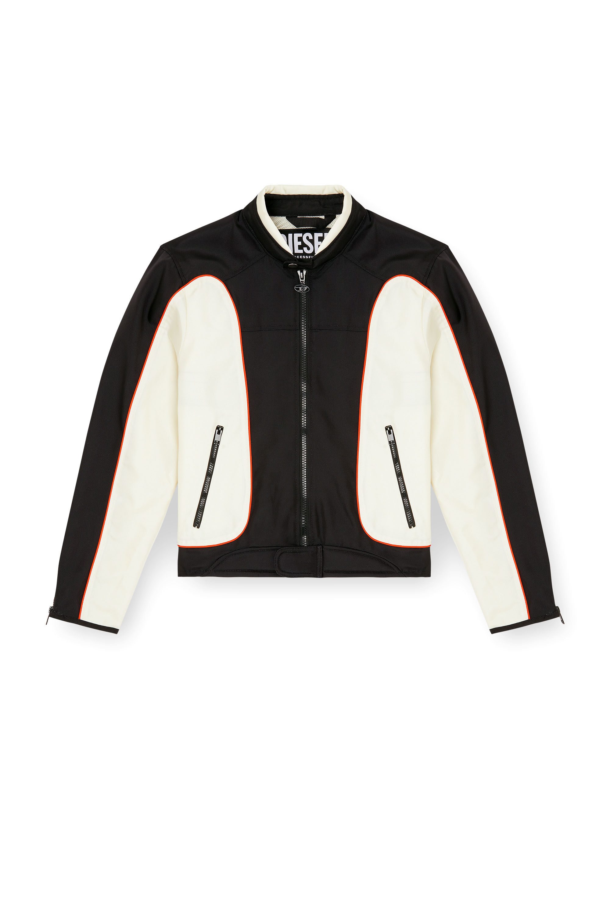 J-BLINK-A Colour-block biker jacket with piping｜マルチ