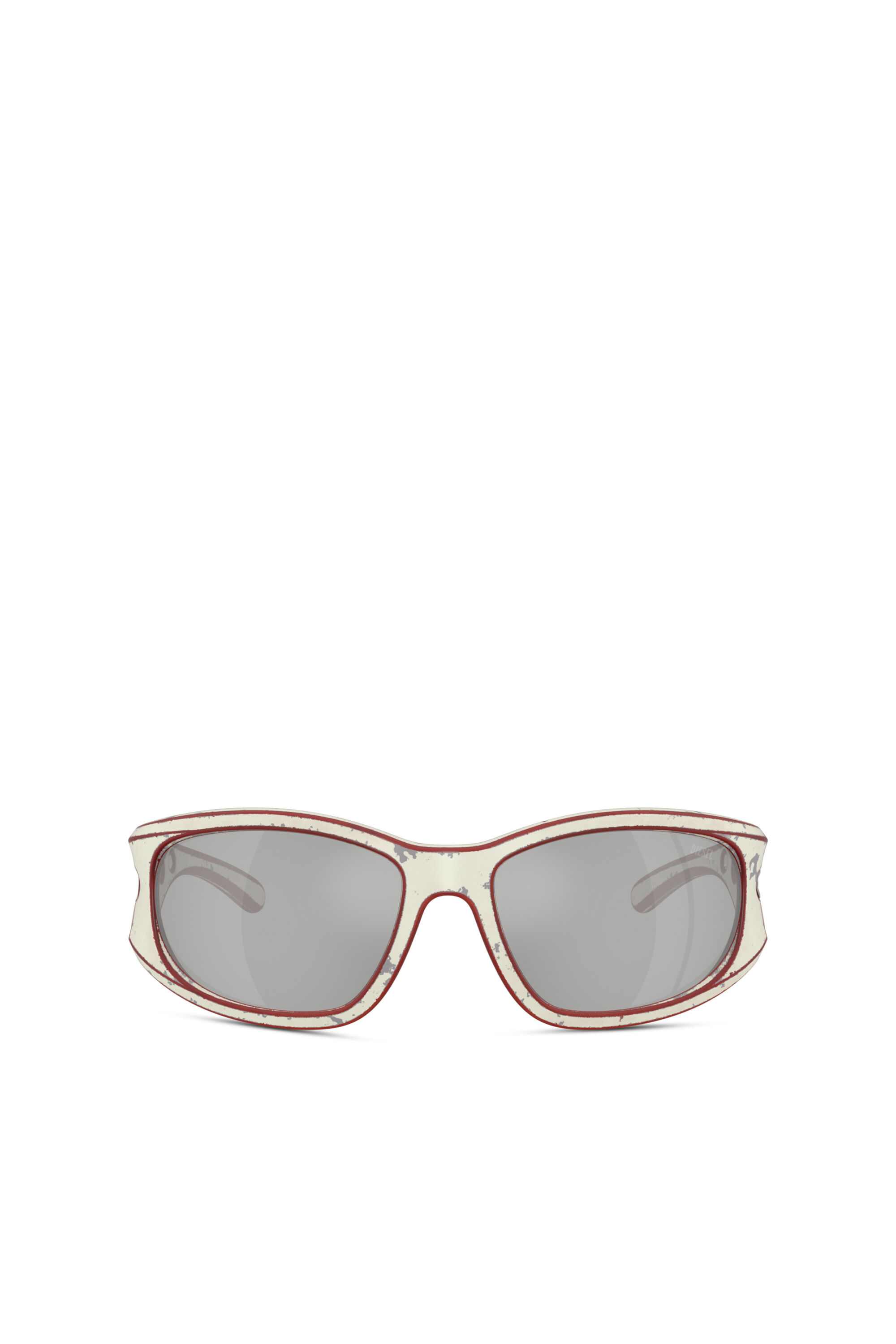 Diesel - 0DL3012U, Unisex's Rectangle sunglasses in イエロー/レッド - 1