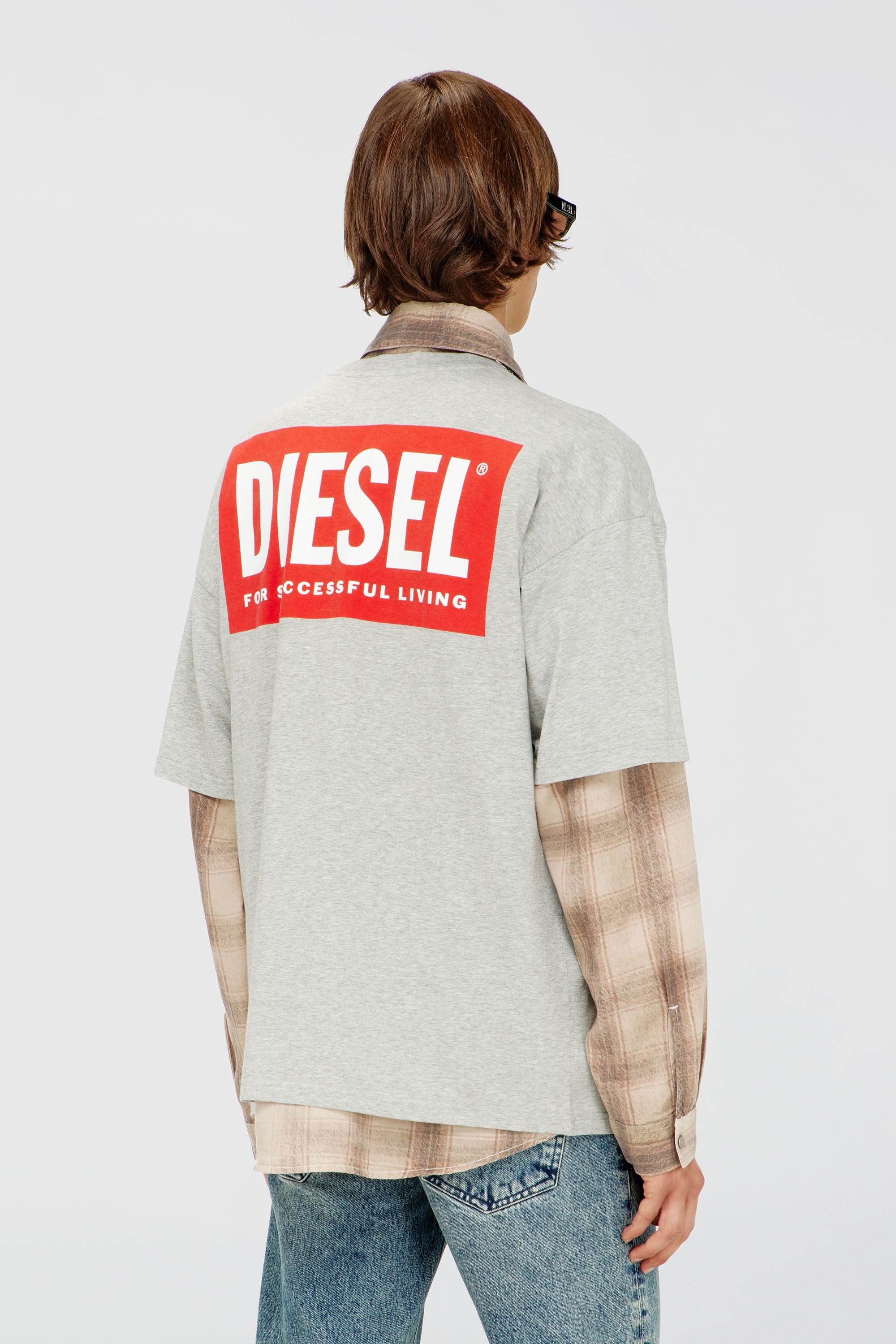 Diesel - T-BOXT-BISK, Male's Tシャツ in ライトグレー - 4
