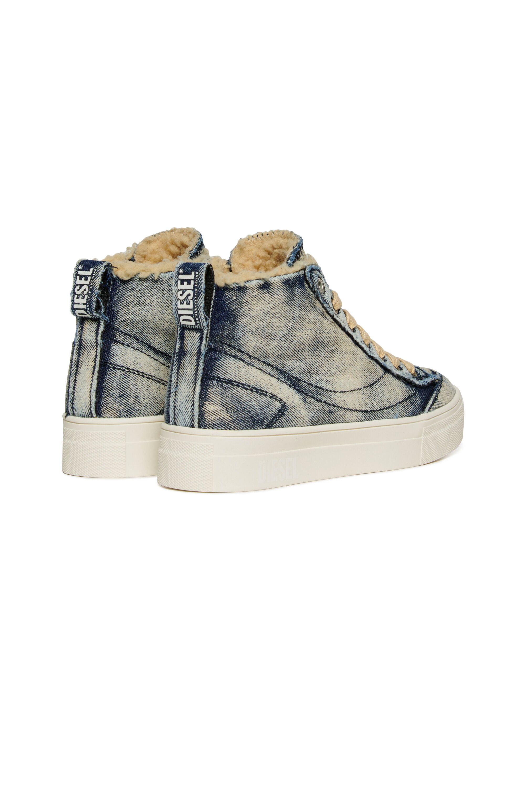 Diesel - S-VANEELA MC, Unisex's ミッドカットスニーカー in ブルージーンズ - 3