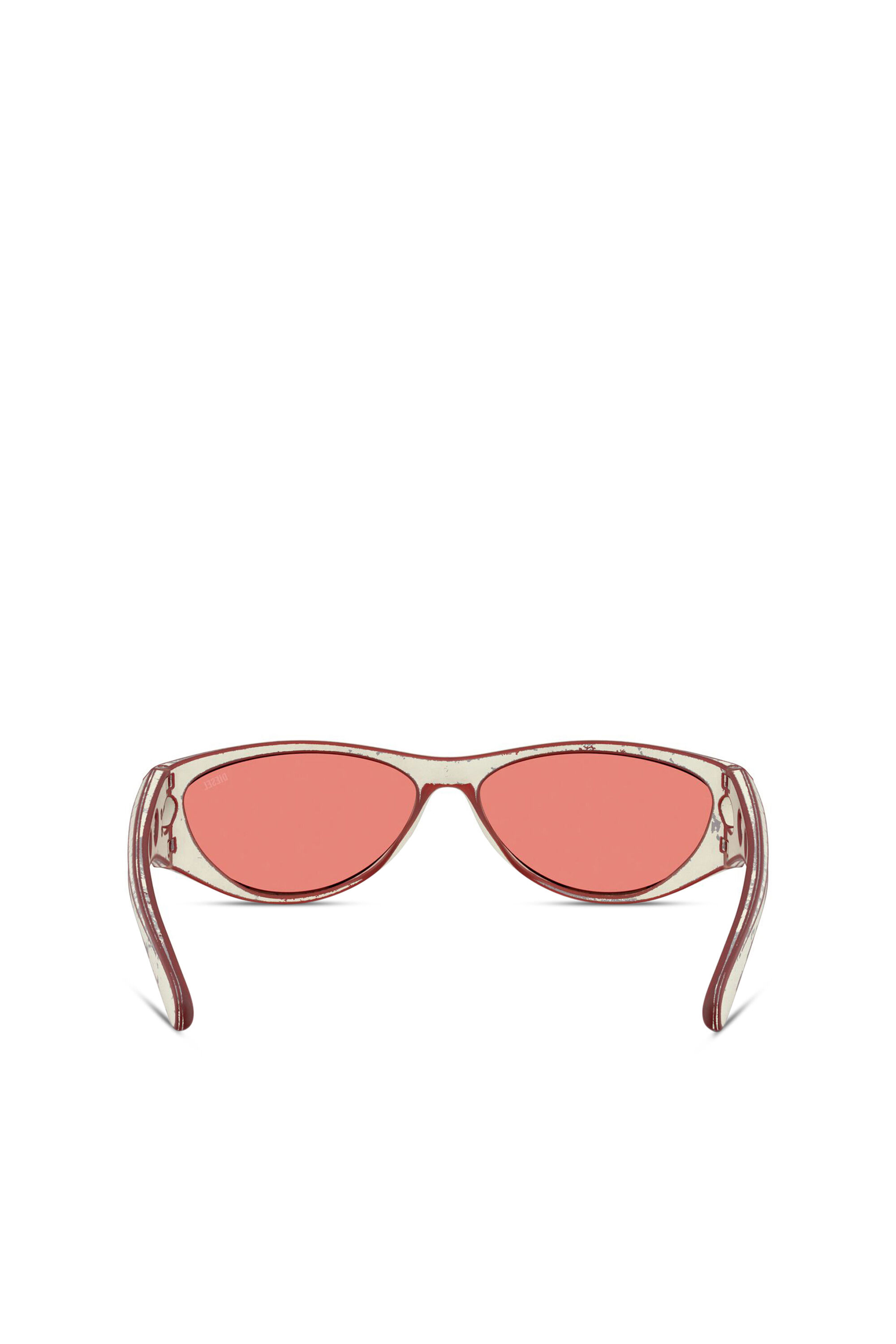 Diesel - 0DL3004U, Unisex's Cat-eye style sunglasses in レッド - 3