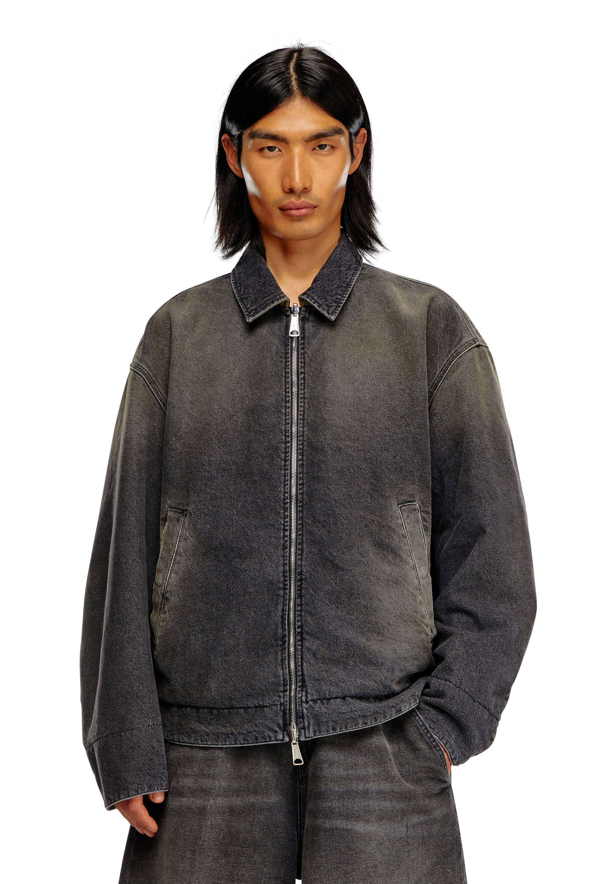 Diesel - D-STACK-S, Male's Reversible jacket in denim and nylon in ブラック - 6