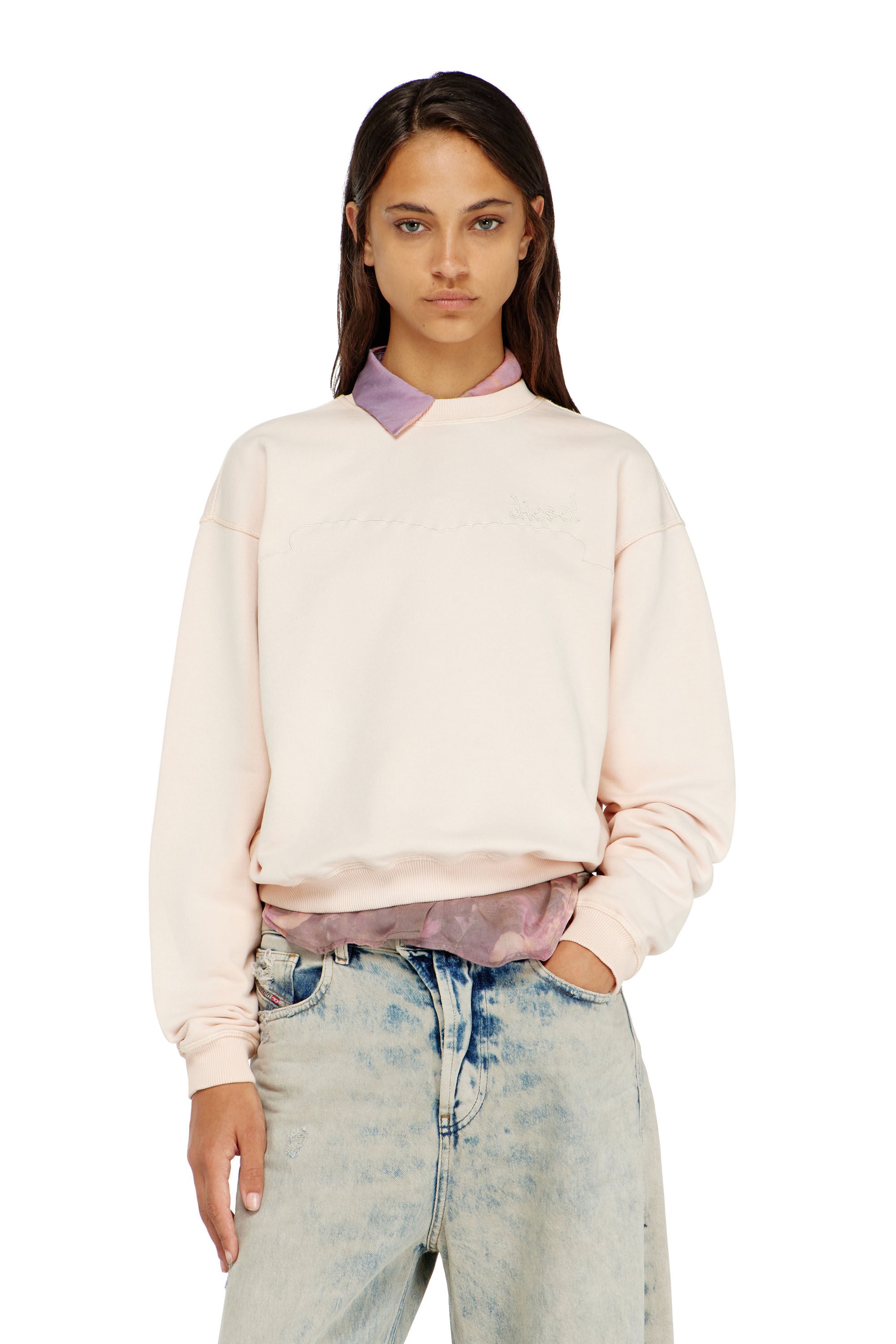 Diesel - F-CREW, Female's プルオーバースウェット in フェースパウダー - 2