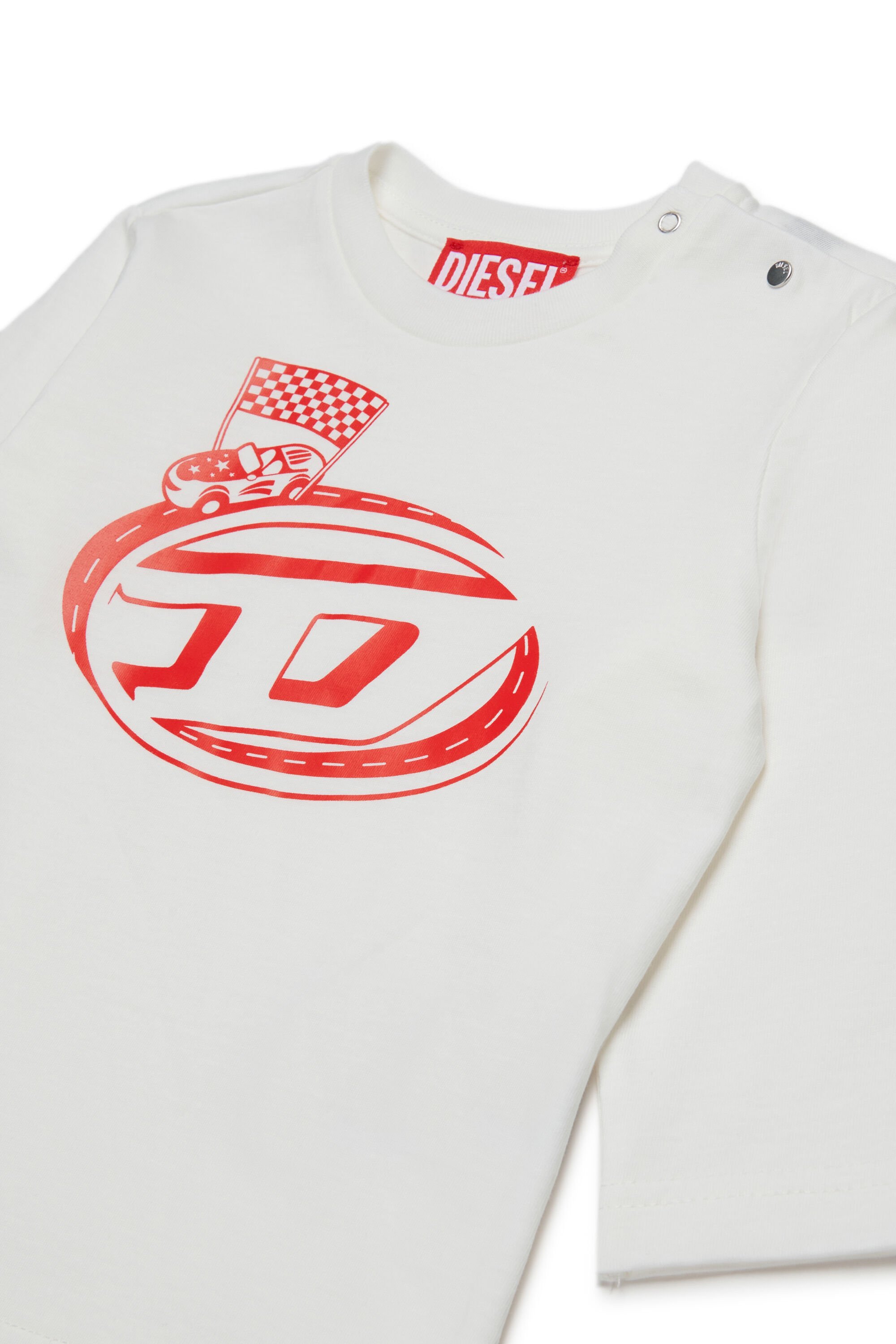 Diesel - TFILB, Male's Cotton T-shirt with graphic print in ホワイト - 3