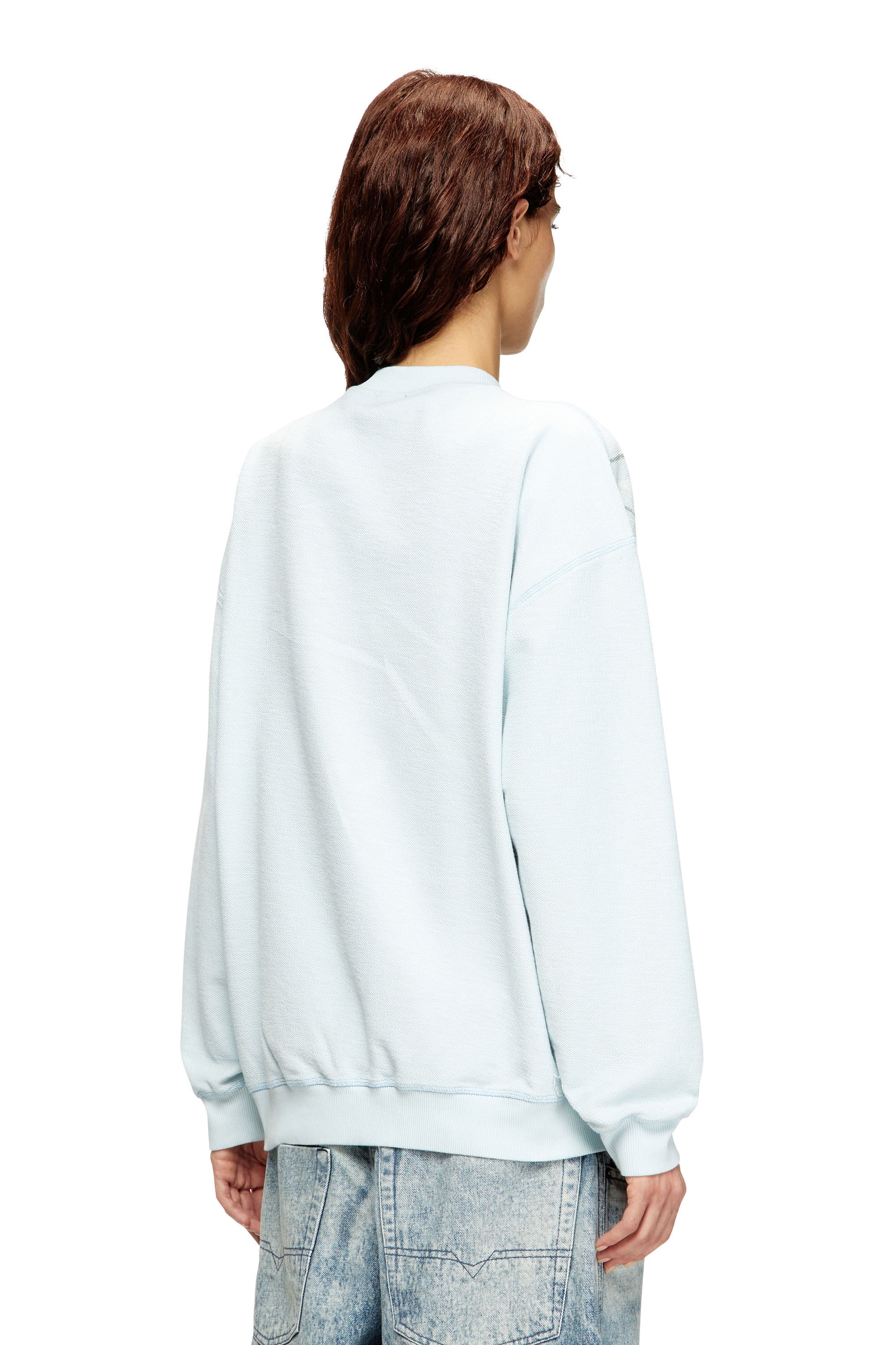 Diesel - F-LORA-LOOP, Female's Distressed sweatshirt with graffiti print in ライトブルー - 5