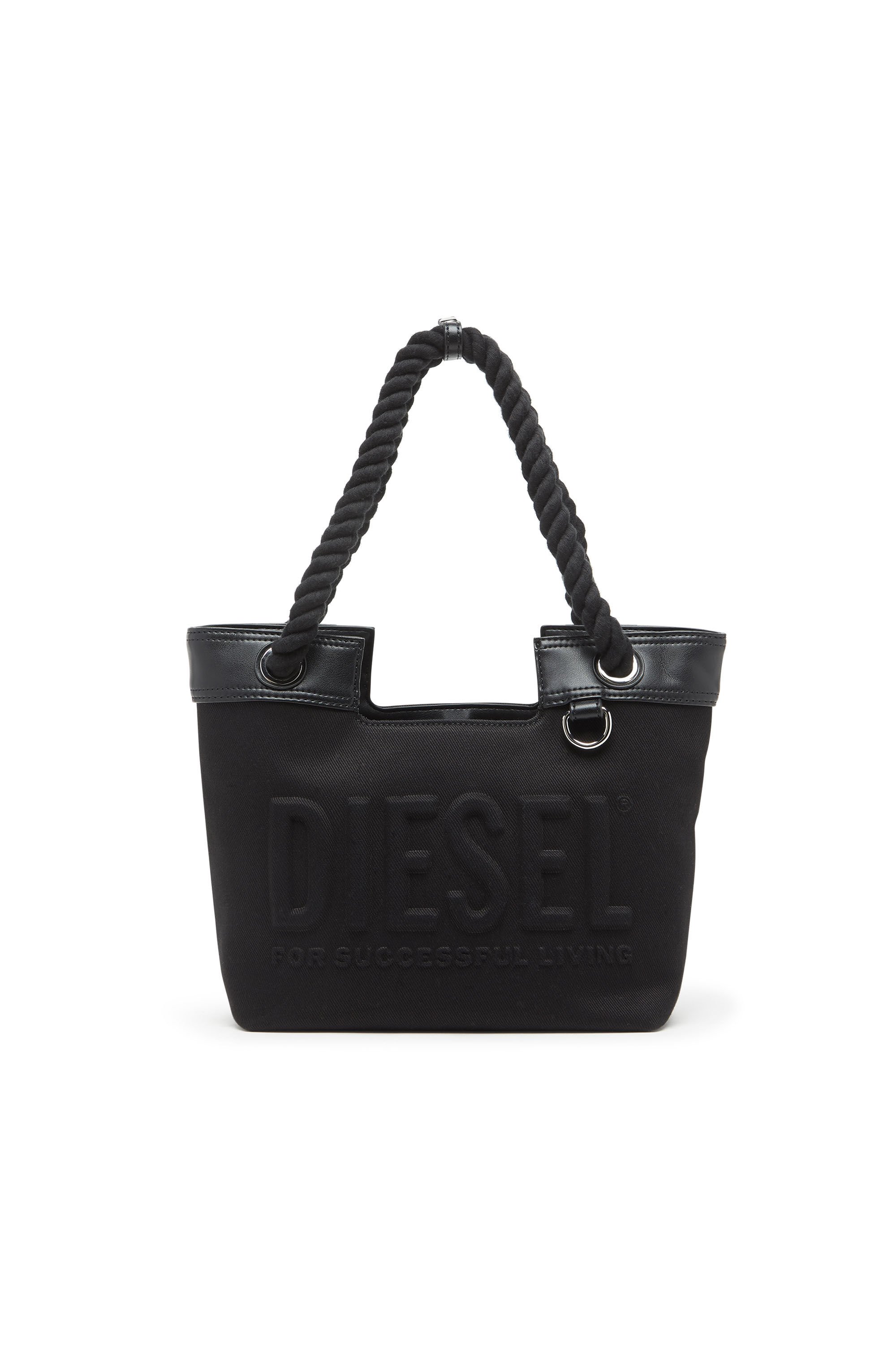 Diesel - DSL 3D SHOPPER XS, Female's Dsl 3D-Small shopping bag in Cordura fabric in ブラック - 1