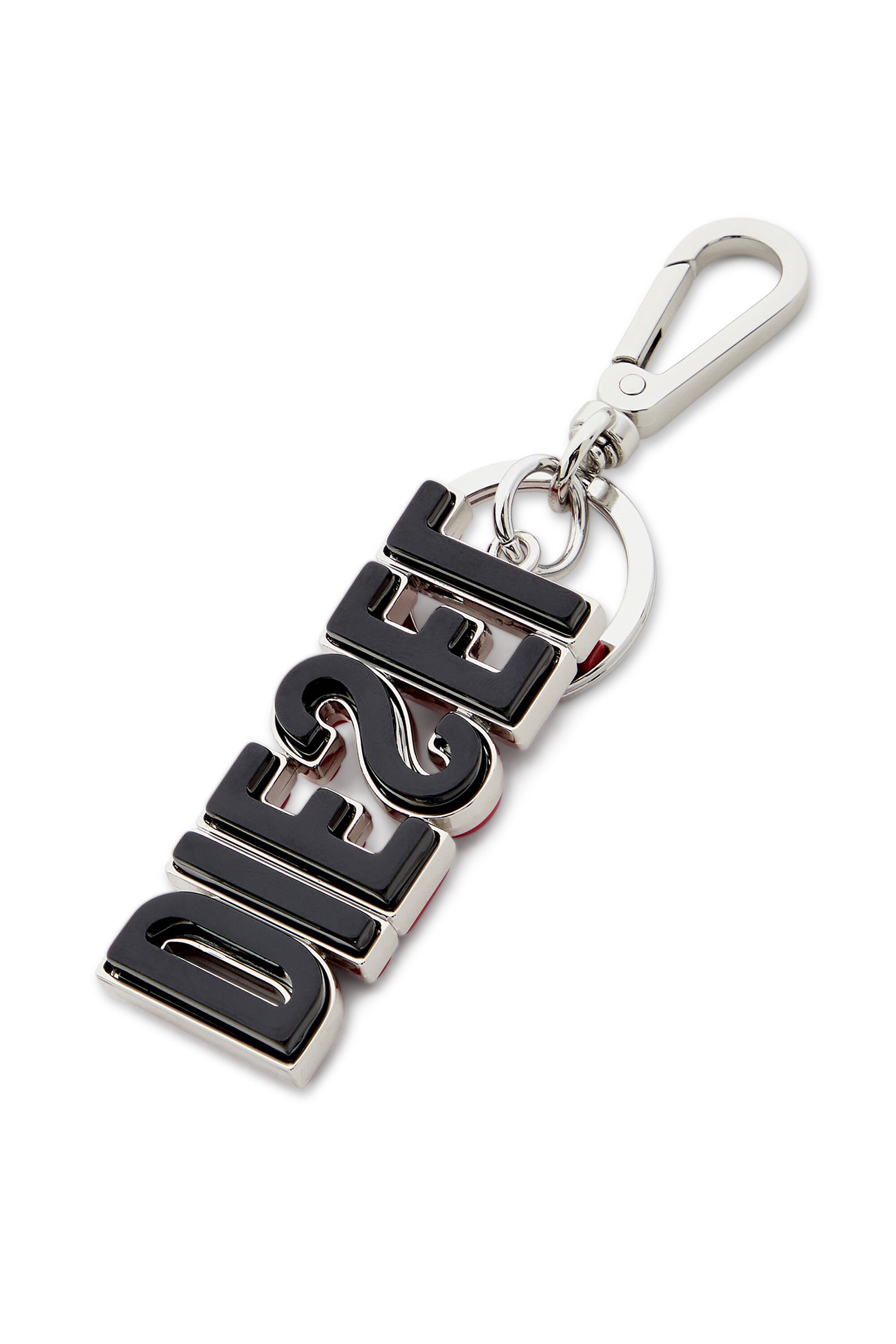 Diesel - DSL 3D KEY RING, Male's Metal and resin DIESEL keyring in ブラック/レッド - 3