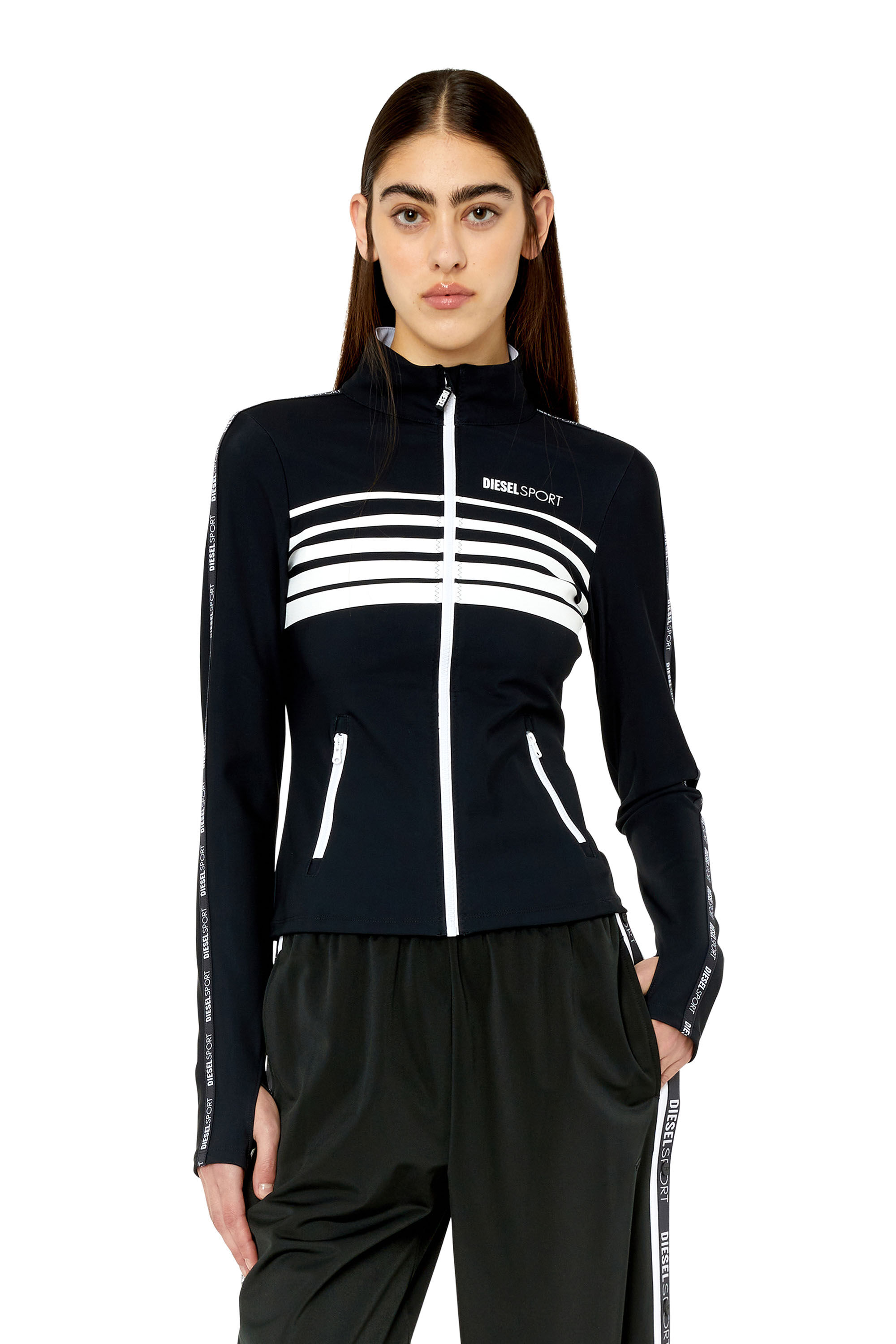 Diesel - AWST-DAHRIA-WT31, Female's ジャケット スウェット スポーツ in ブラック - 3