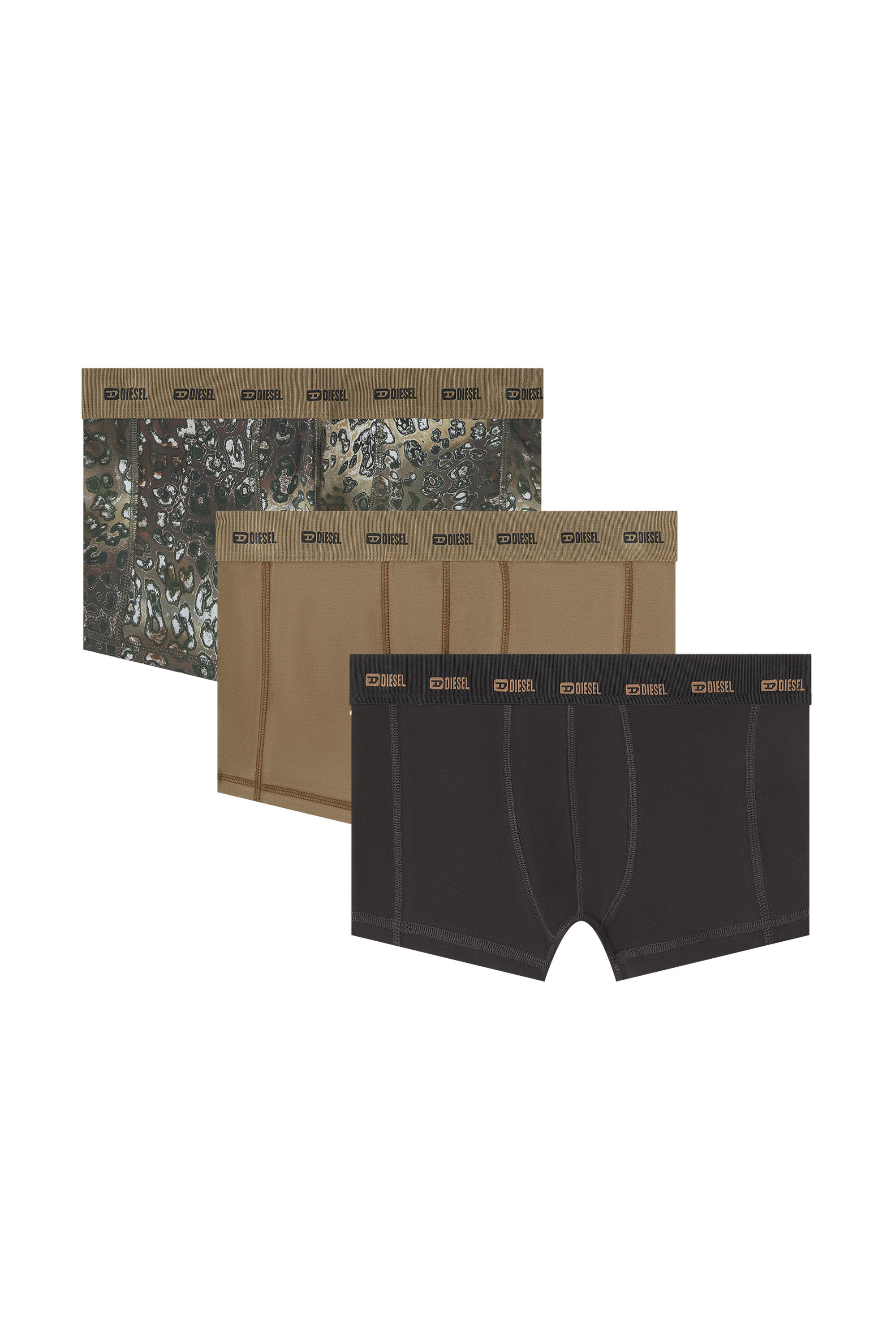 Diesel - DAMIEN-UTLT-3PACK, Male's ボクサーパンツ 3枚パック in ブラック/ブラウン - 2