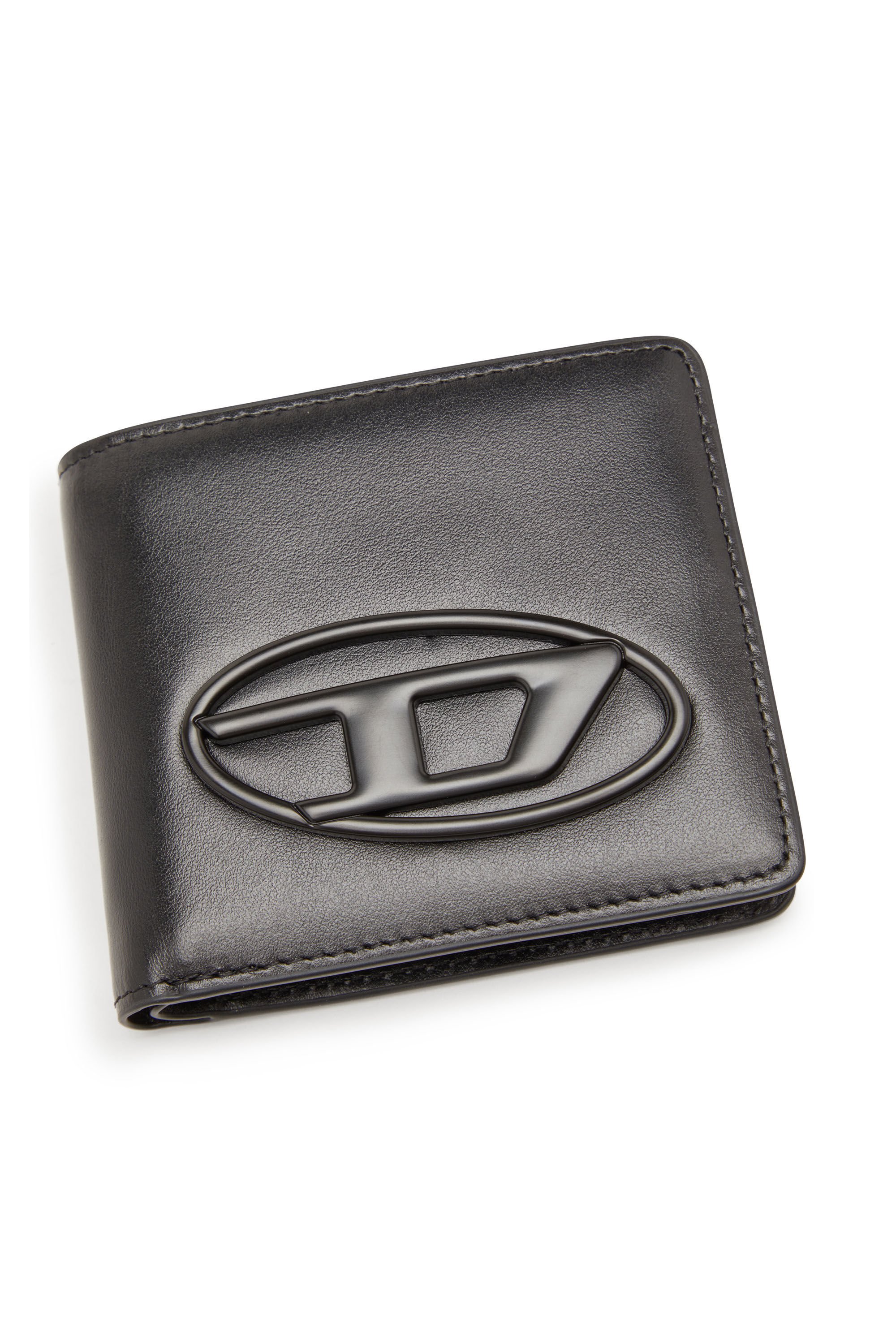 Diesel - HOLI-D BI FOLD COIN S 3D, Unisex's Bi-fold wallet in leather in ブラック - 4