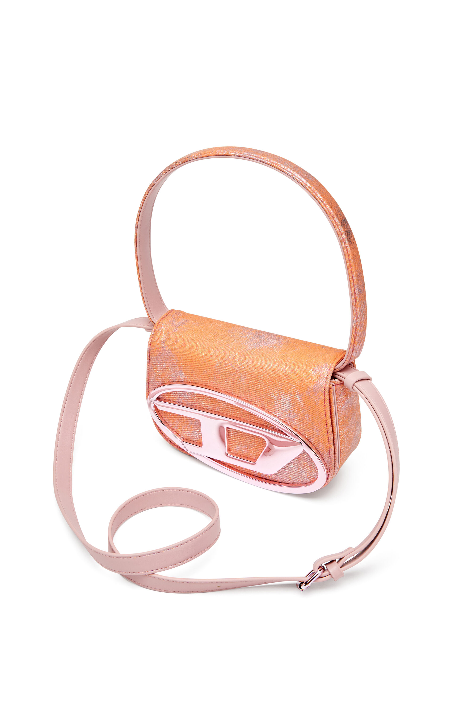 Diesel - 1DR, Female's 1DR-Iconic shoulder bag in pop colour denim in ピンク / ホワイト - 6