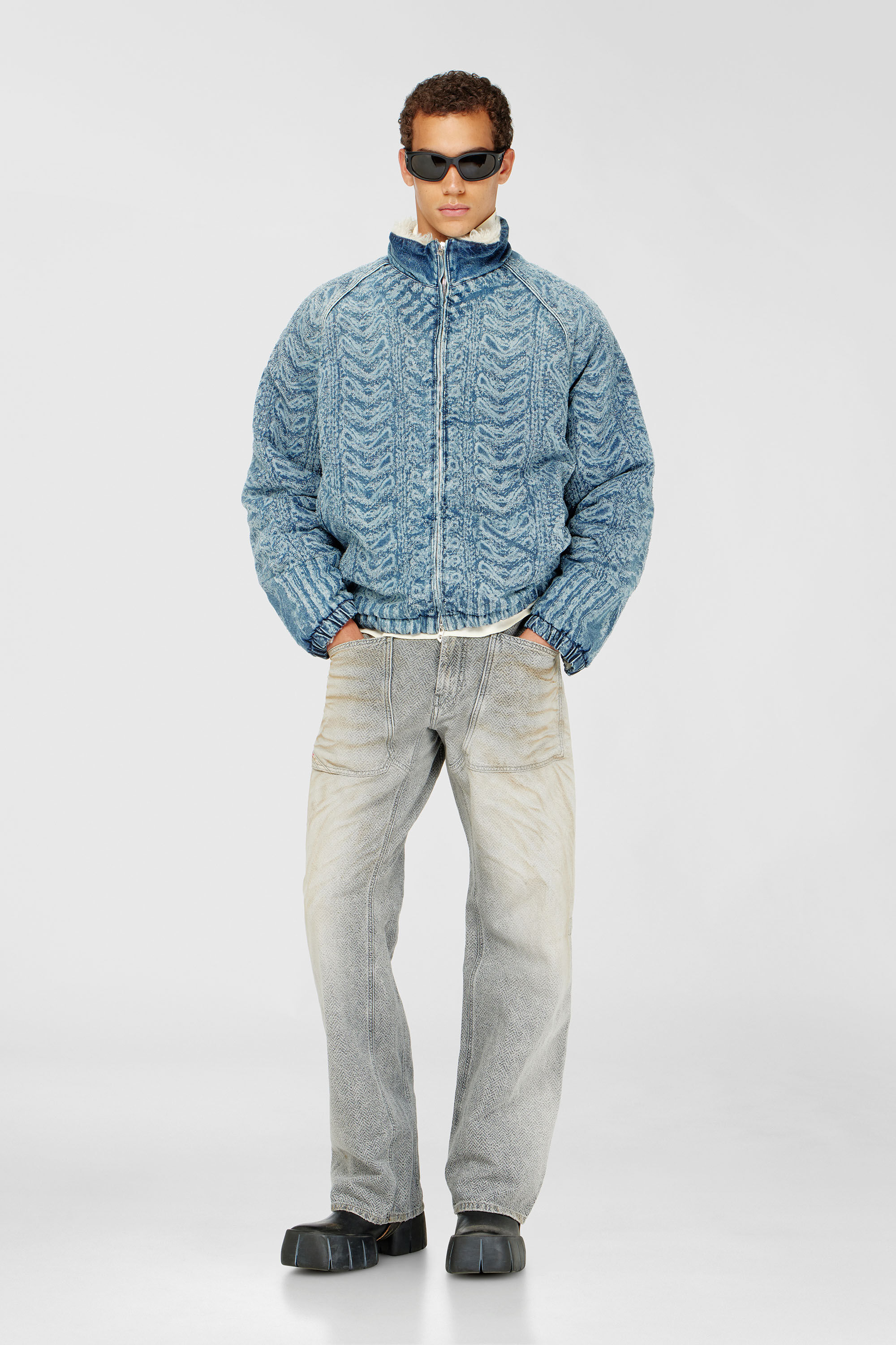 Diesel - D-KRAPS-S, Male's デニムジャケット in ミディアムブルー - 1