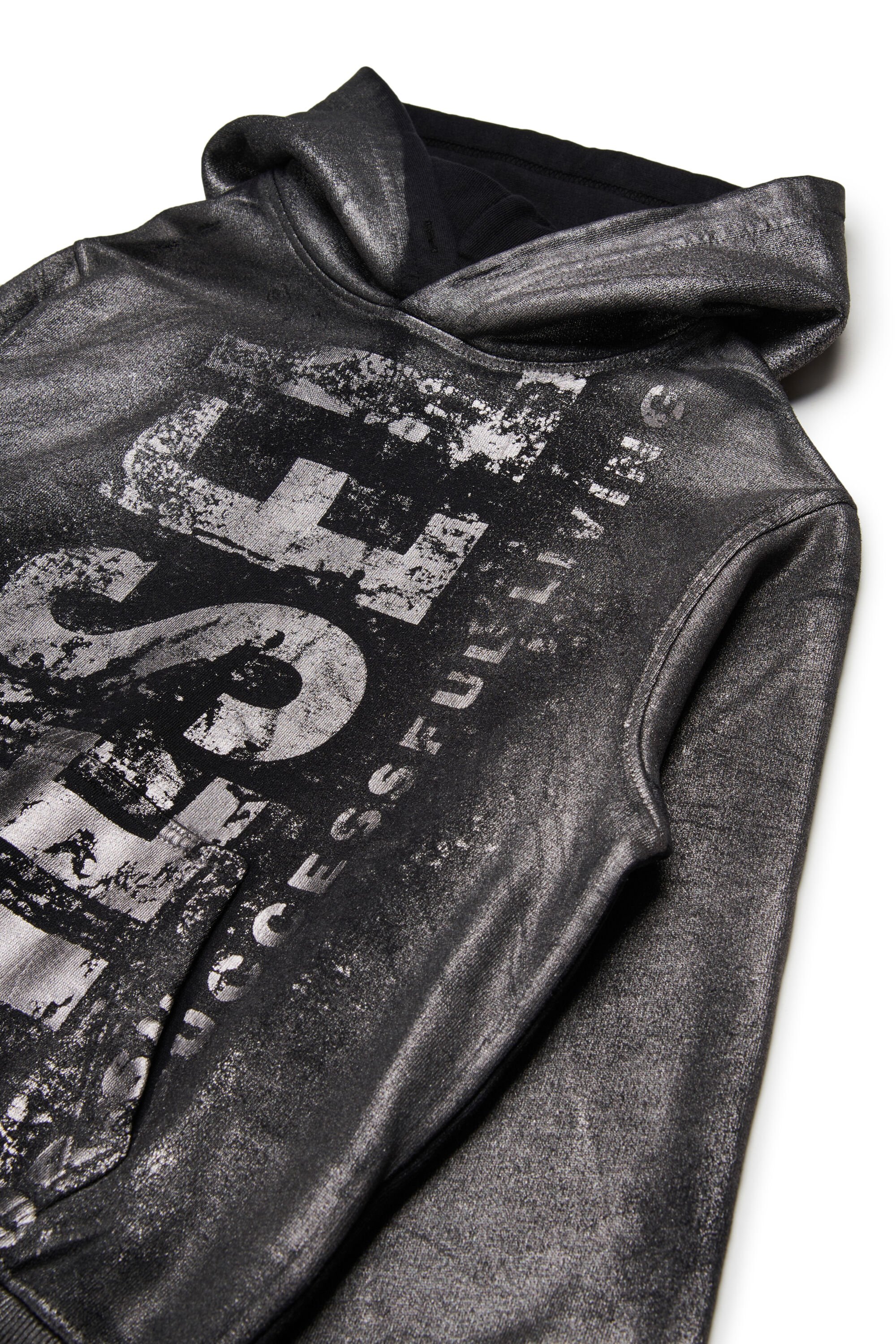 SBOXTHOODQ6 OVER プルオーバーパーカー｜ブラック｜ボーイズ｜DIESEL