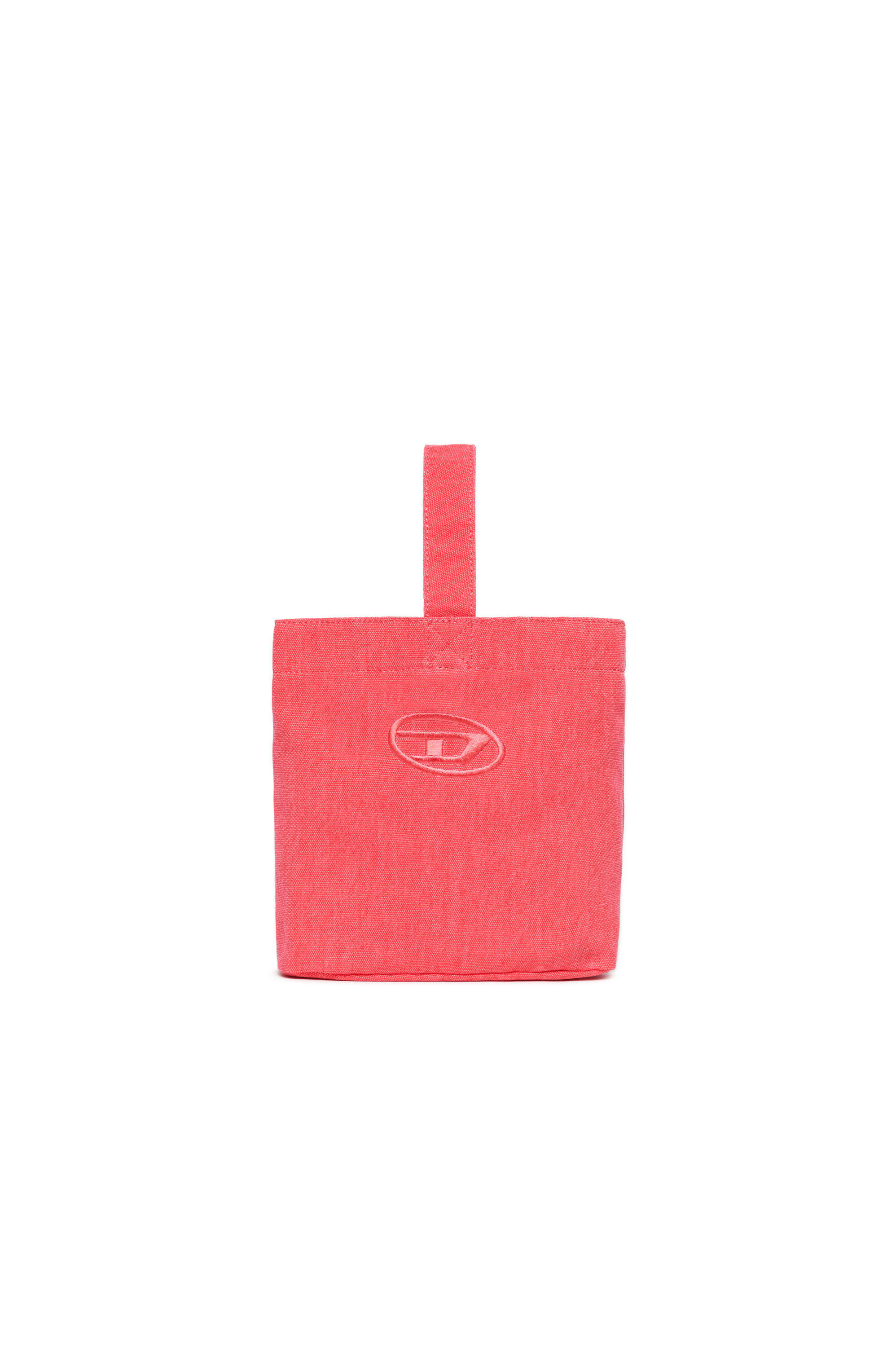Diesel - WMATTIS, Female's Canvas bucket bag with Oval D embroidery in ピンク / ホワイト - 1