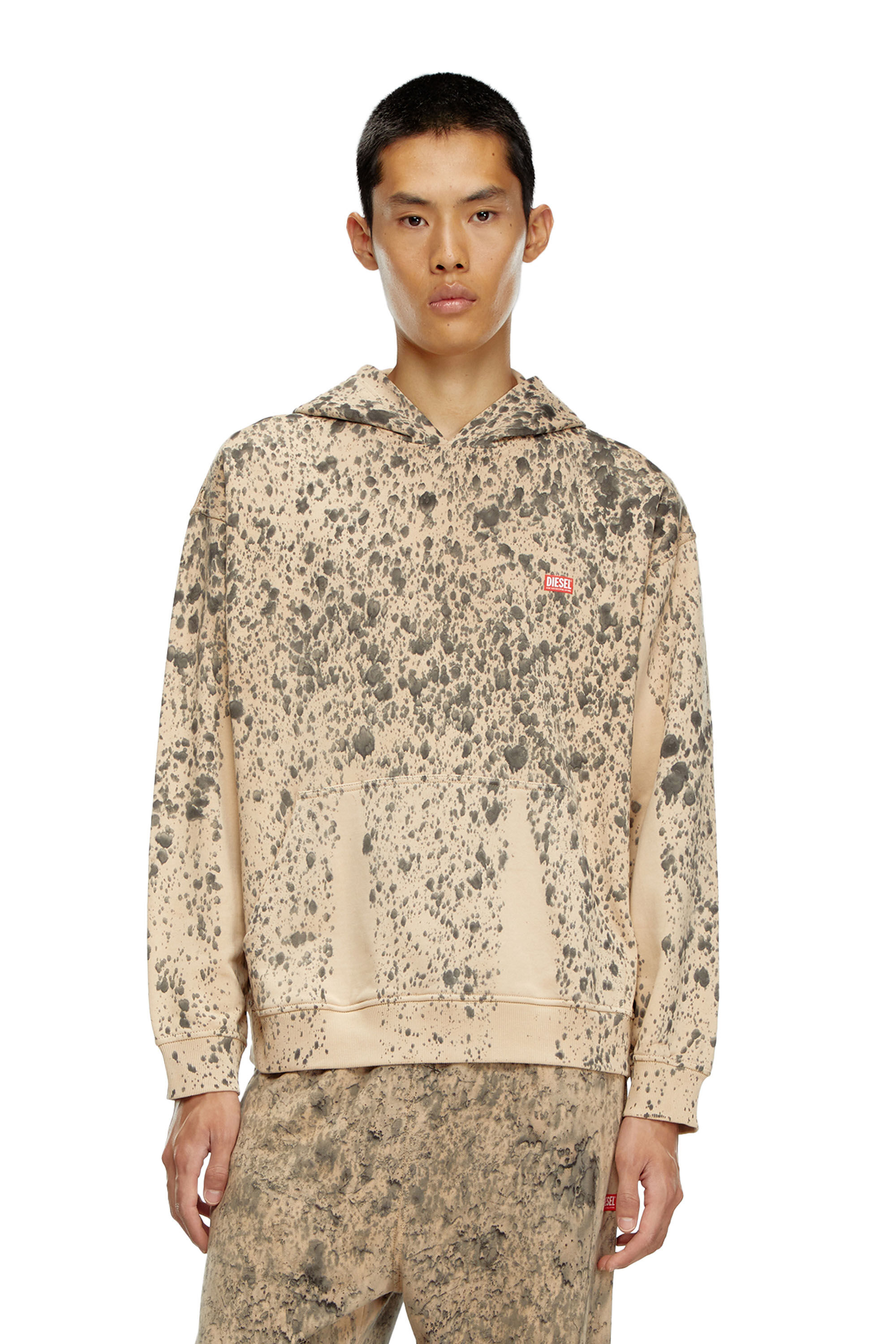 S-BOXT-HOOD-ZIP-DIV Zip-up hoodie with Diesel embroidery｜ブラック｜メンズ｜DIESEL