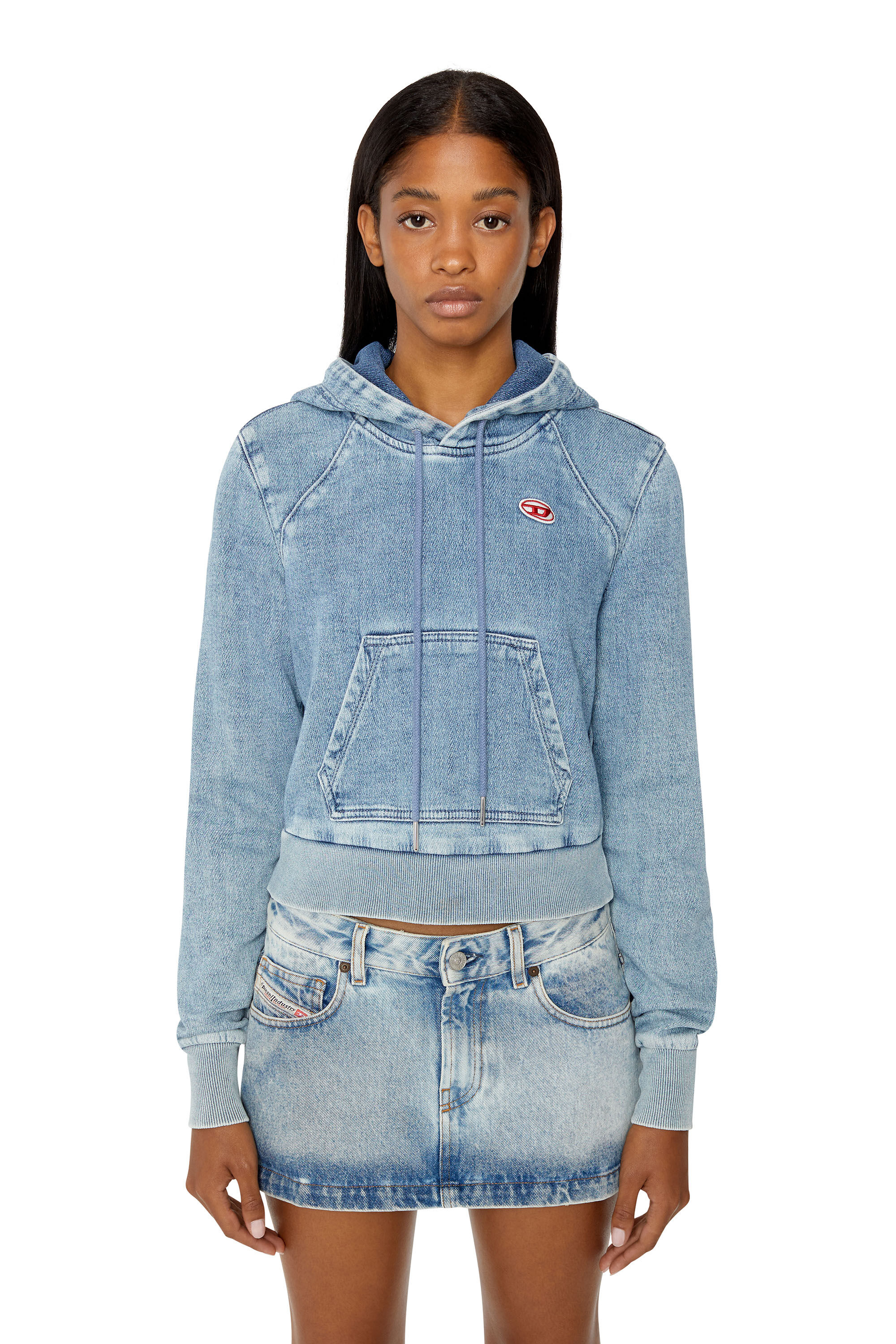 Diesel - D-ANGY TRACK DENIM HOODIE, ライトブルー - Image 3