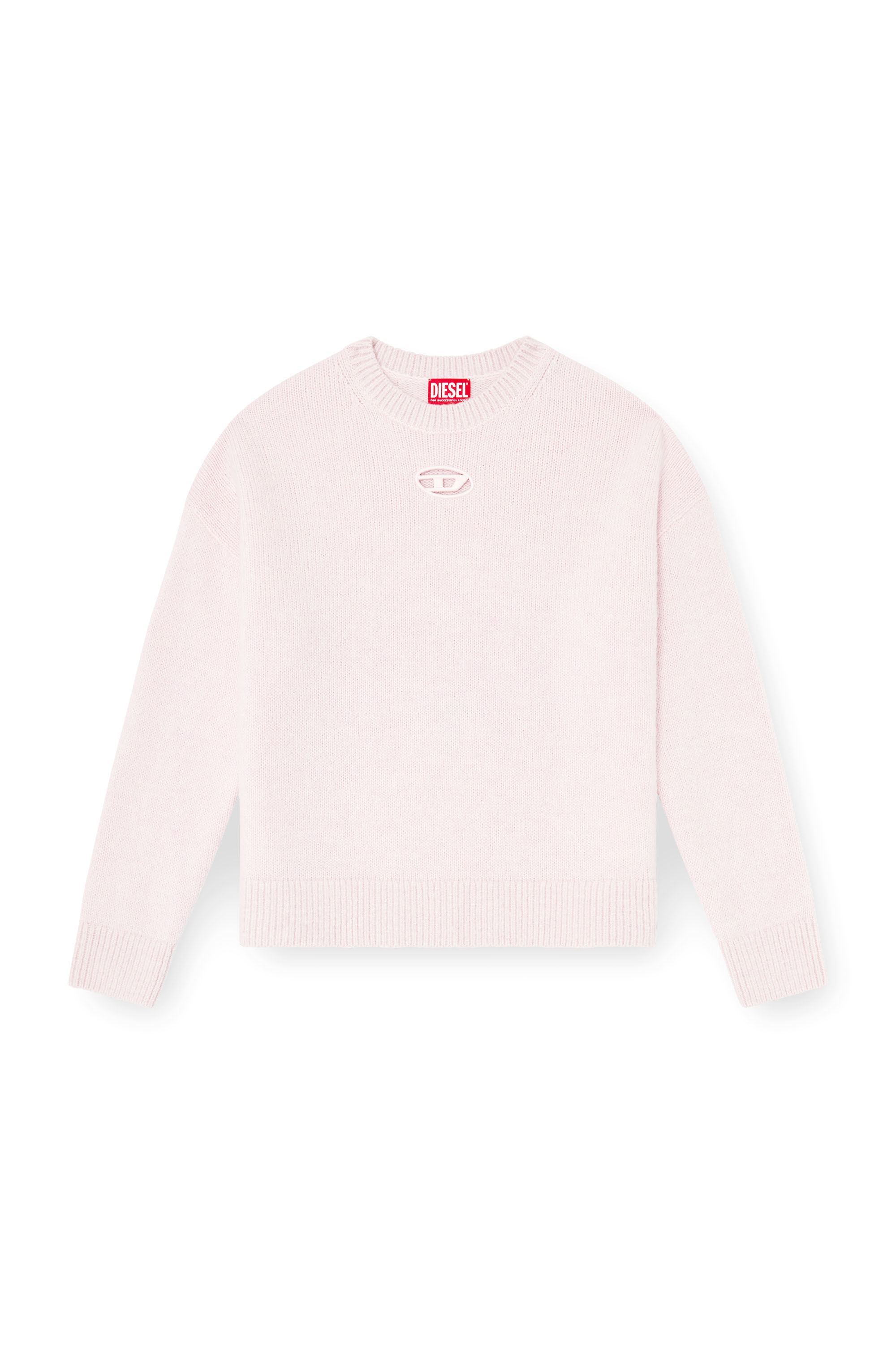 Diesel - M-AREETA, Female's プルオーバーニット in ピンク / ホワイト - 2