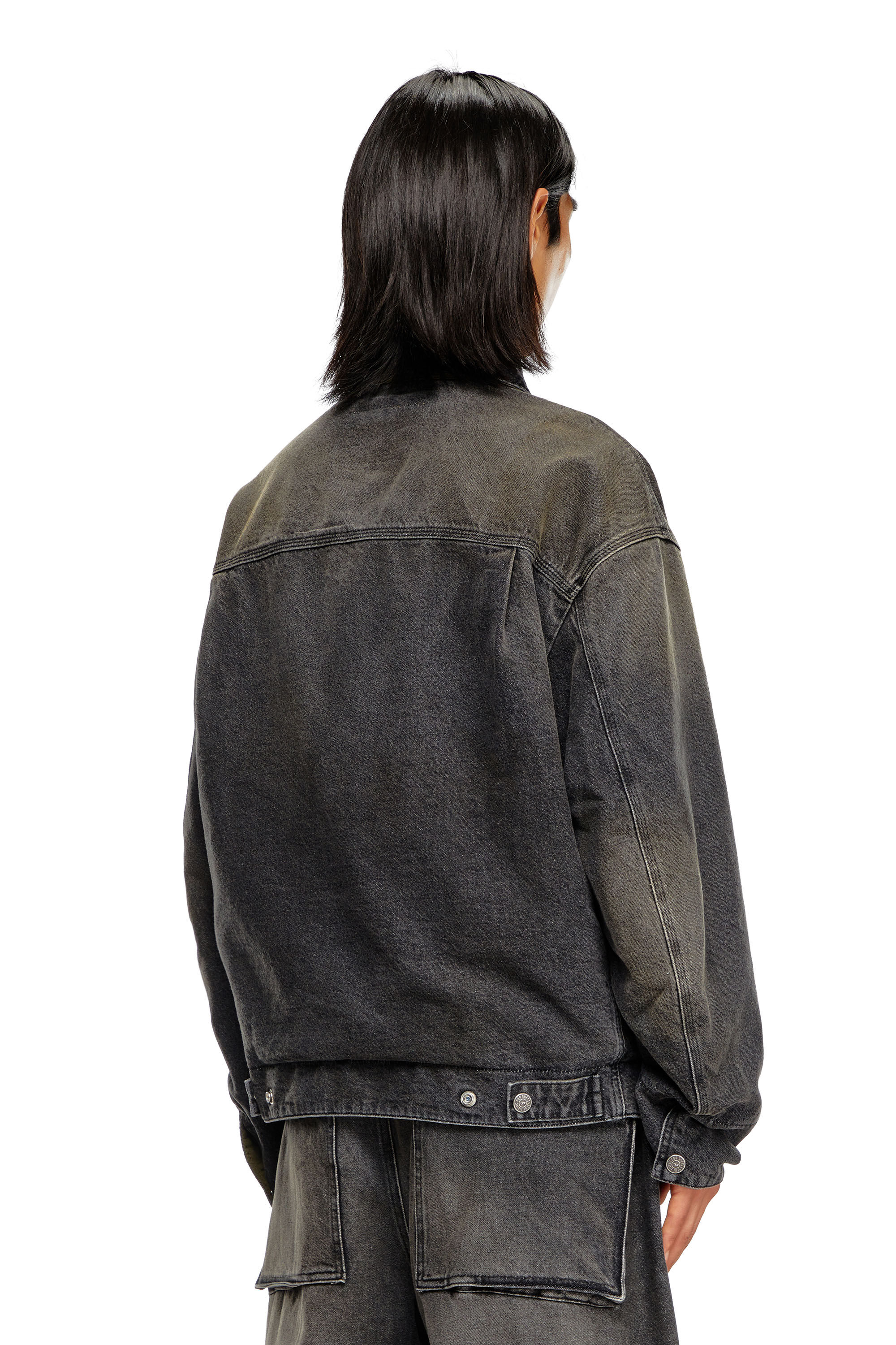 Diesel - D-STACK-S, Male's Reversible jacket in denim and nylon in ブラック - 5