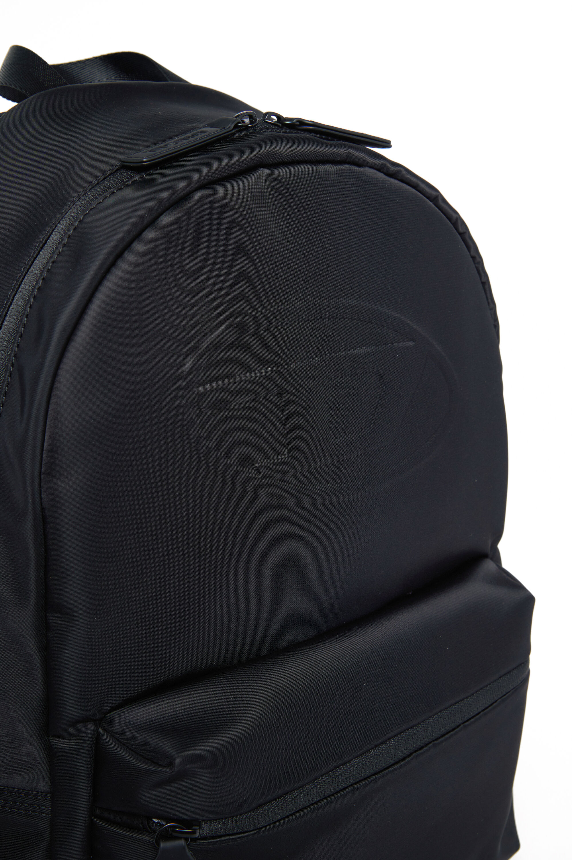 Diesel - WOVAL, Unisex's Nylon backpack with embossed Oval D in ブラック - 4