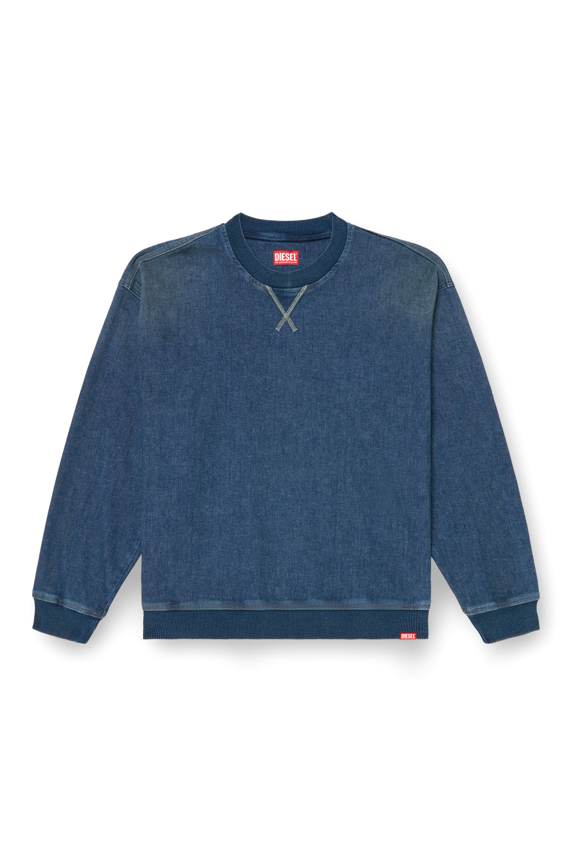 Diesel - D-KRIBY-S TRACK, Unisex's Sweatshirt in Track Denim in ブルー - 2