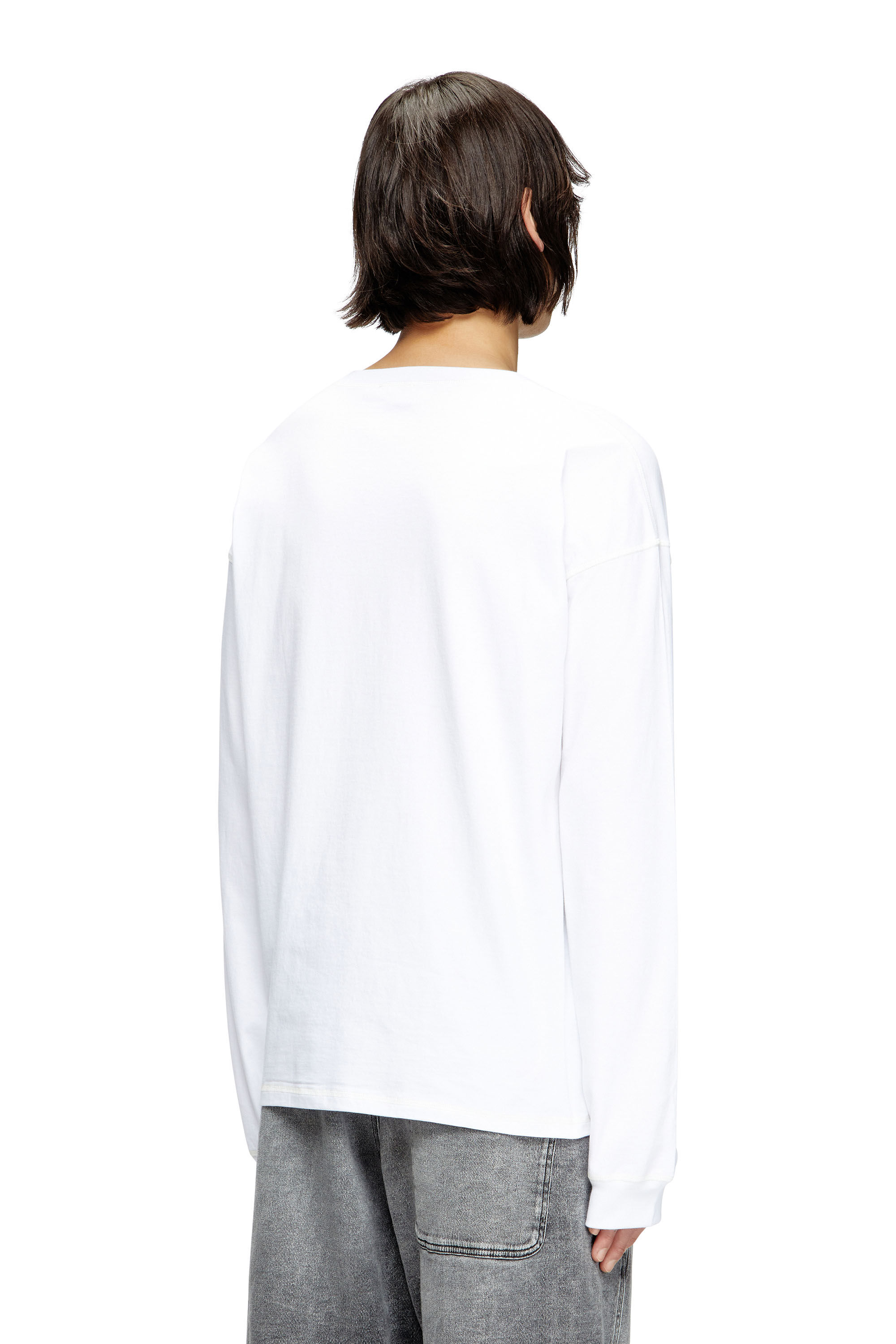 Diesel - T-BOXT-LS-HOSHI, Unisex's Long-sleeve T-shirt with charm necklace print in ホワイト - 4
