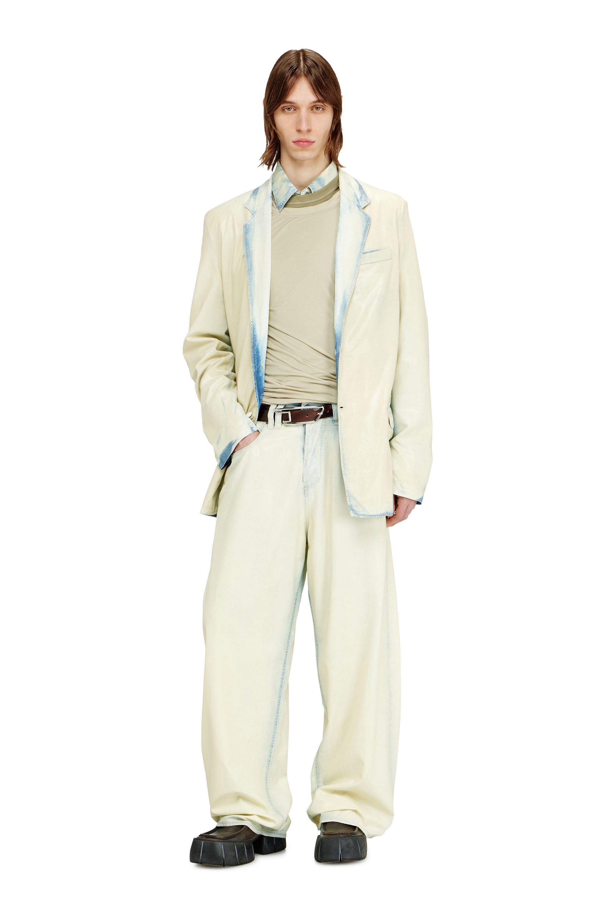 Diesel - D-NIVALE-FSI, Male's Blazer in fluid X-Ray bleach denim in null - 1