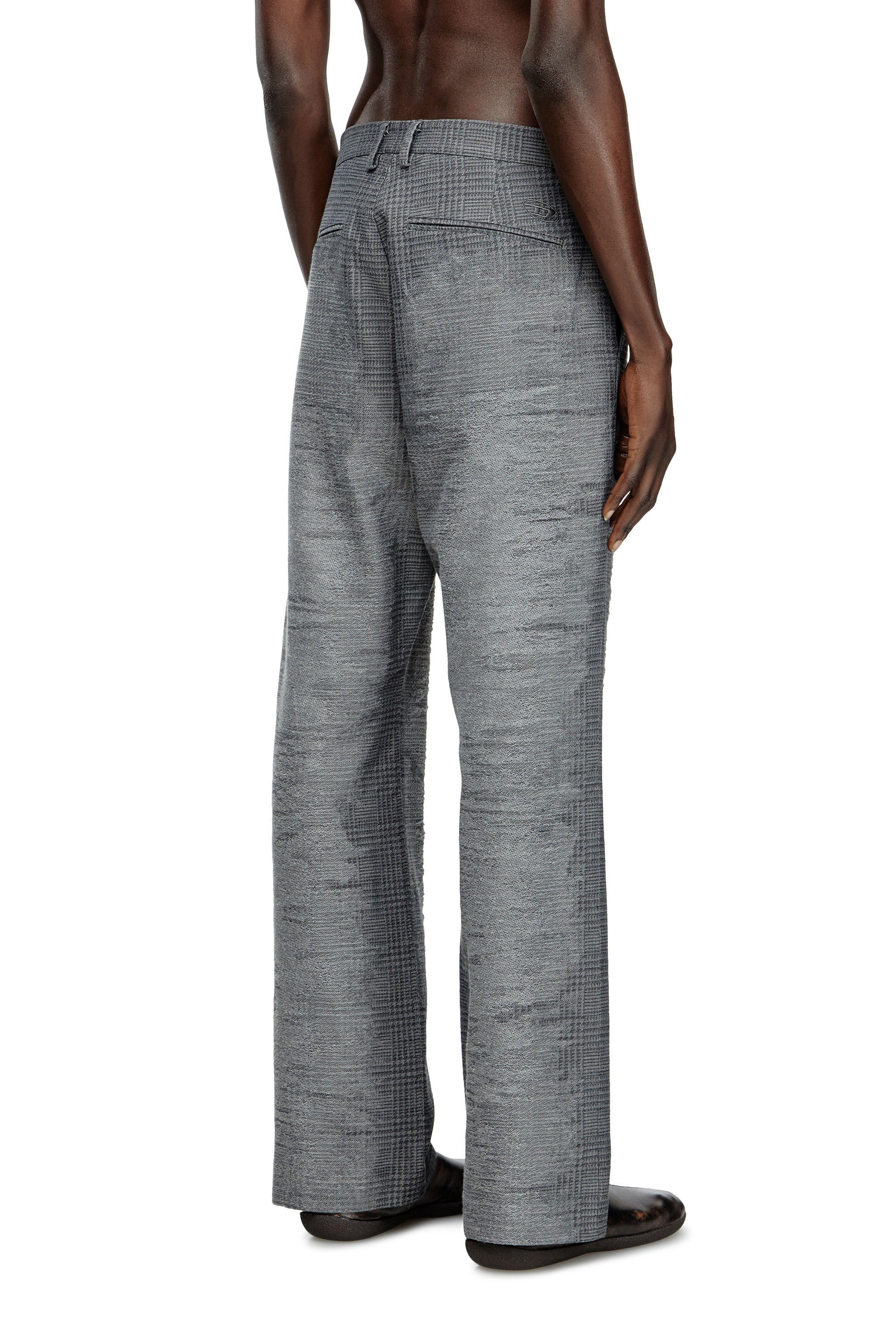 P-BOIX Checked pants with slashed front｜グレー｜メンズ｜DIESEL