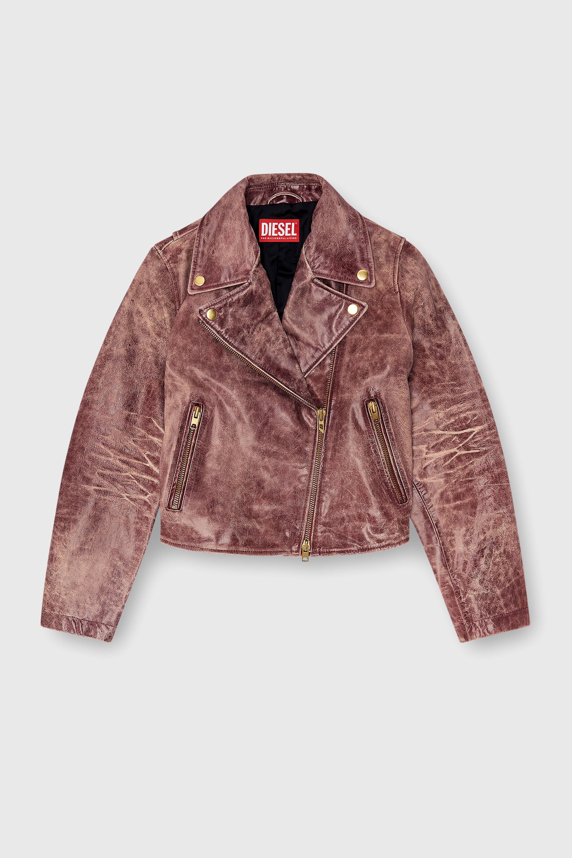 Diesel - L-UNATIC-T1, Female's レザージャケット in ブラウン - 2