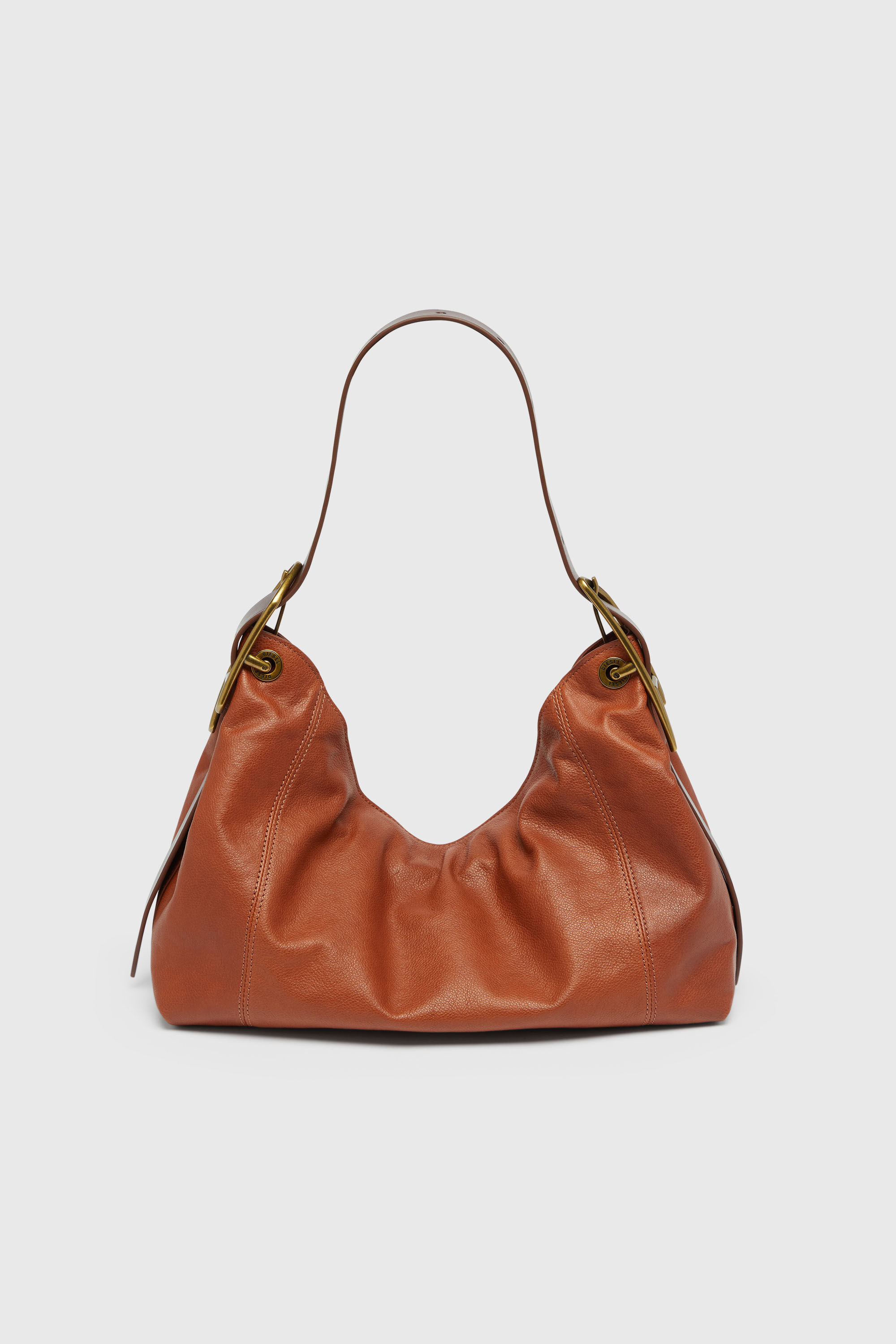 Diesel - D-LINE HOBO S, Female's D-Line-Shoulder bag in shiny leather in ブラウン - 3