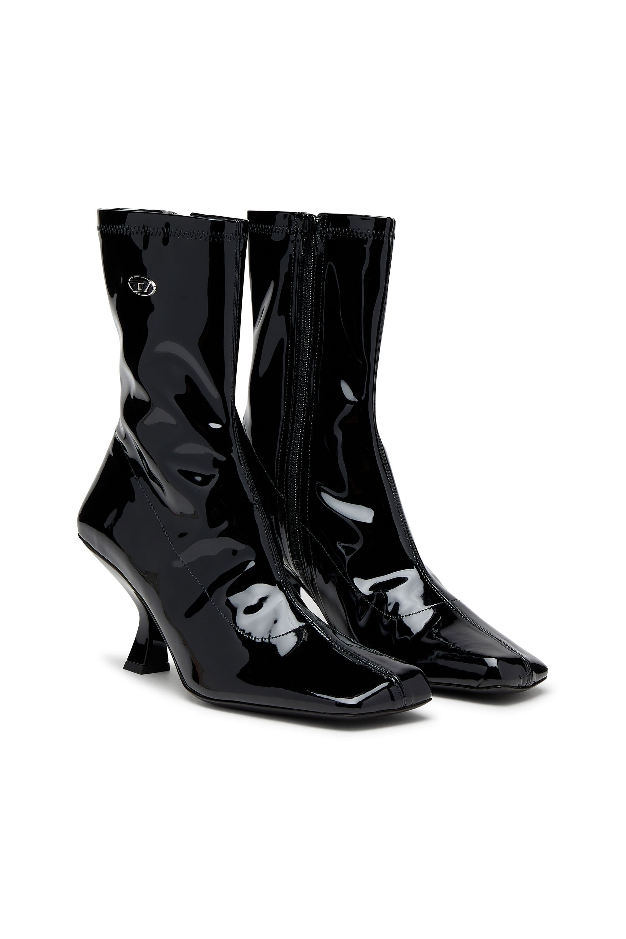 Diesel - D-AMBER MD BT, Female's D-Amber-Ankle boots in patent stretch PU in ブラック - 2