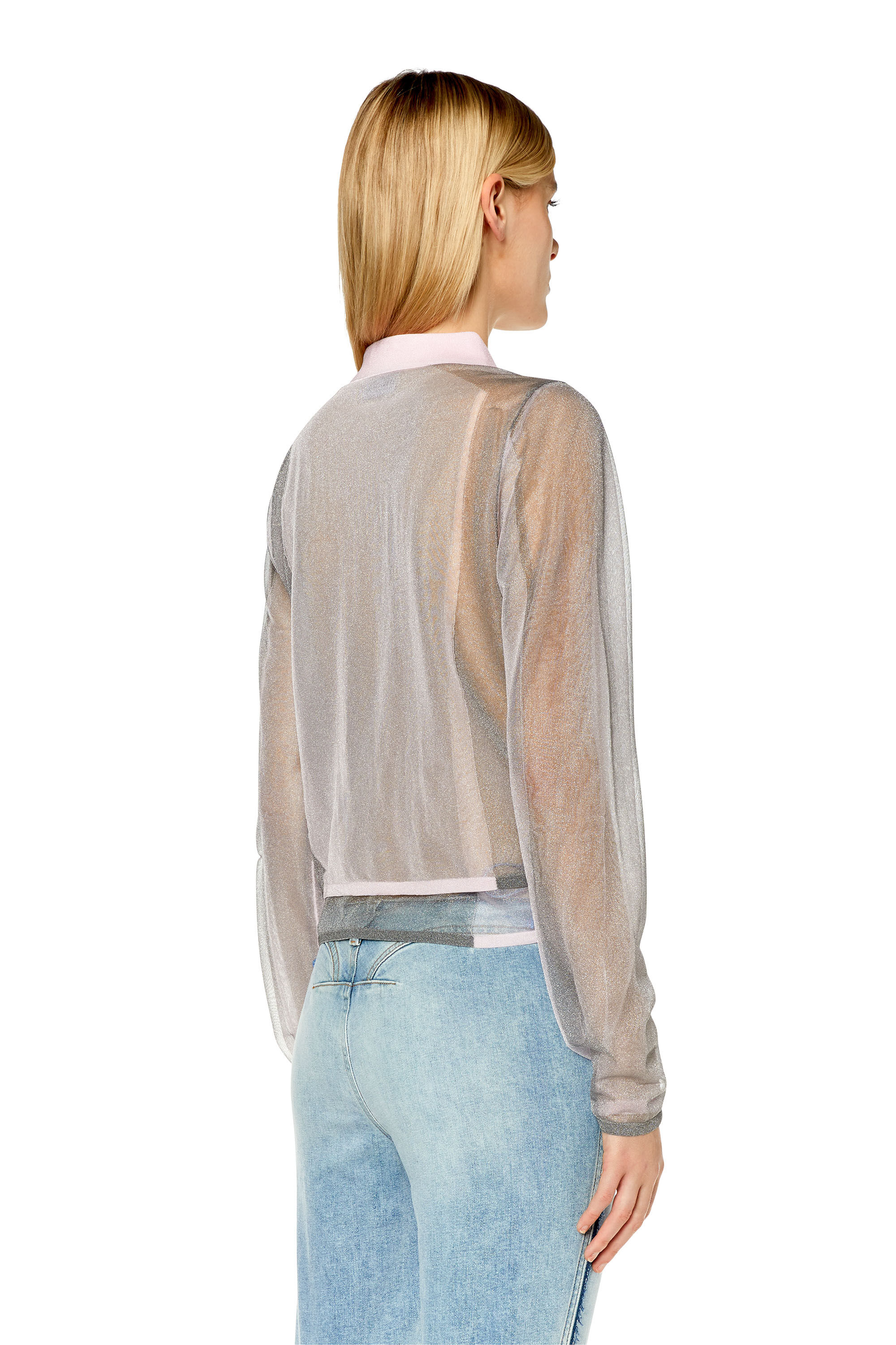 Diesel - M-IRIANY, Female's 長袖 ニット シャツ レイヤード in フェースパウダー - 4