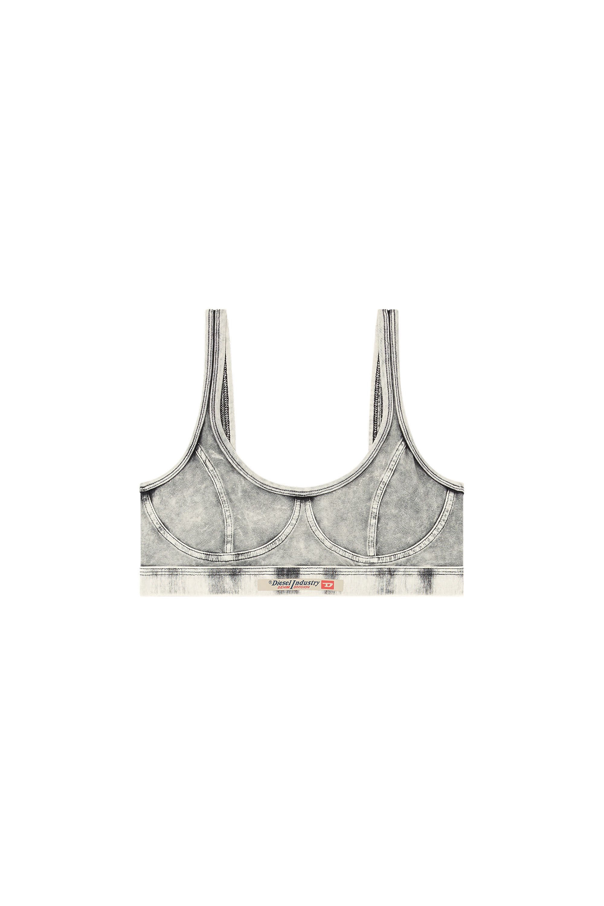 Diesel - KASSIE-DNM, Female's Bralette in denim-effect jersey in グレー - 2