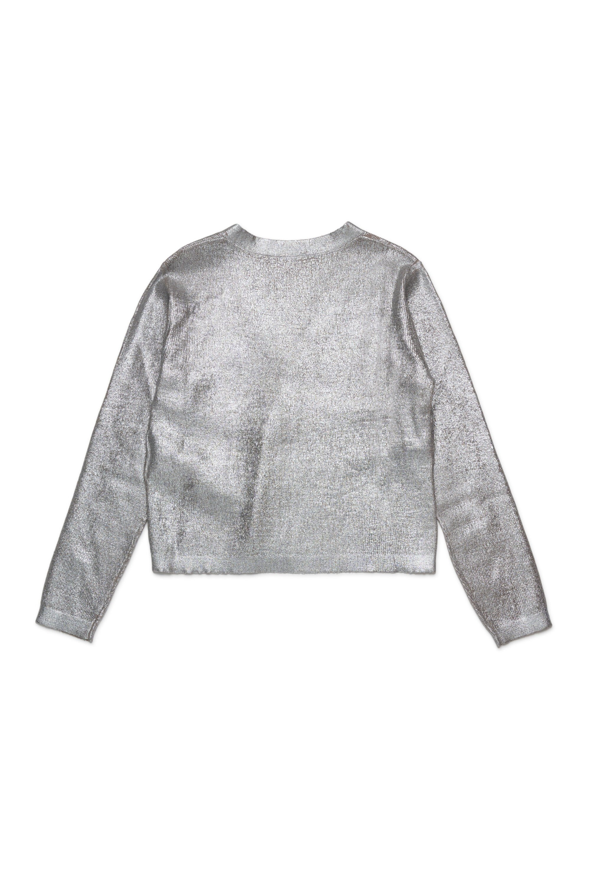 Diesel - KMISOTTA, Female's V-neck wool blend cardigan in シルバー - 2