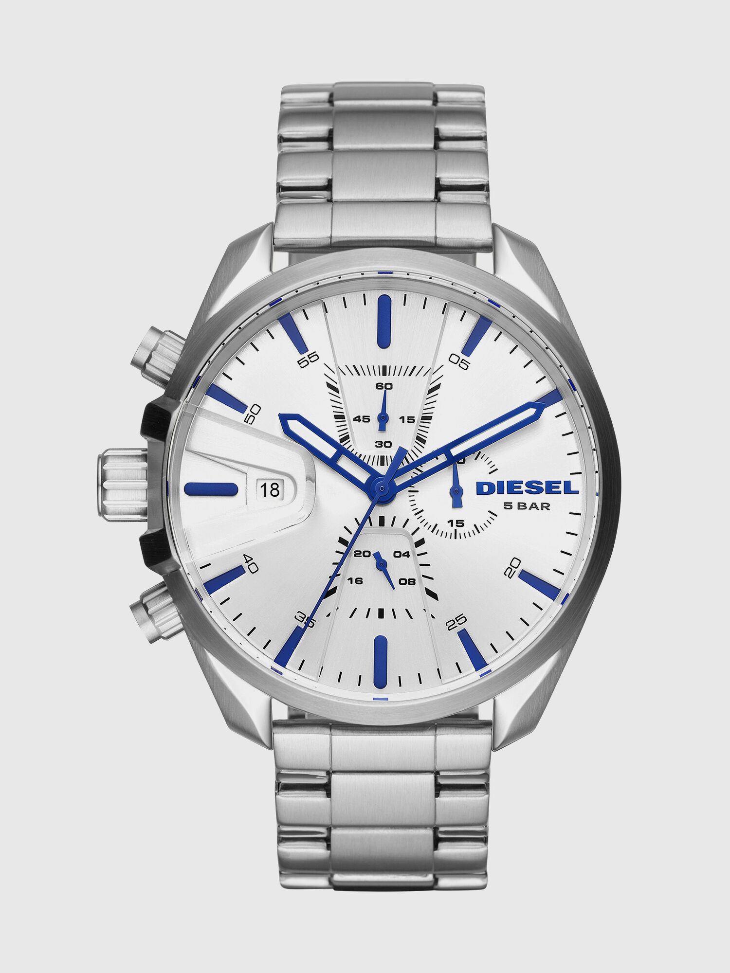 Diesel - DZ4473, Male's Silver-tone watch with steel case, 47 mm in シルバー - 1