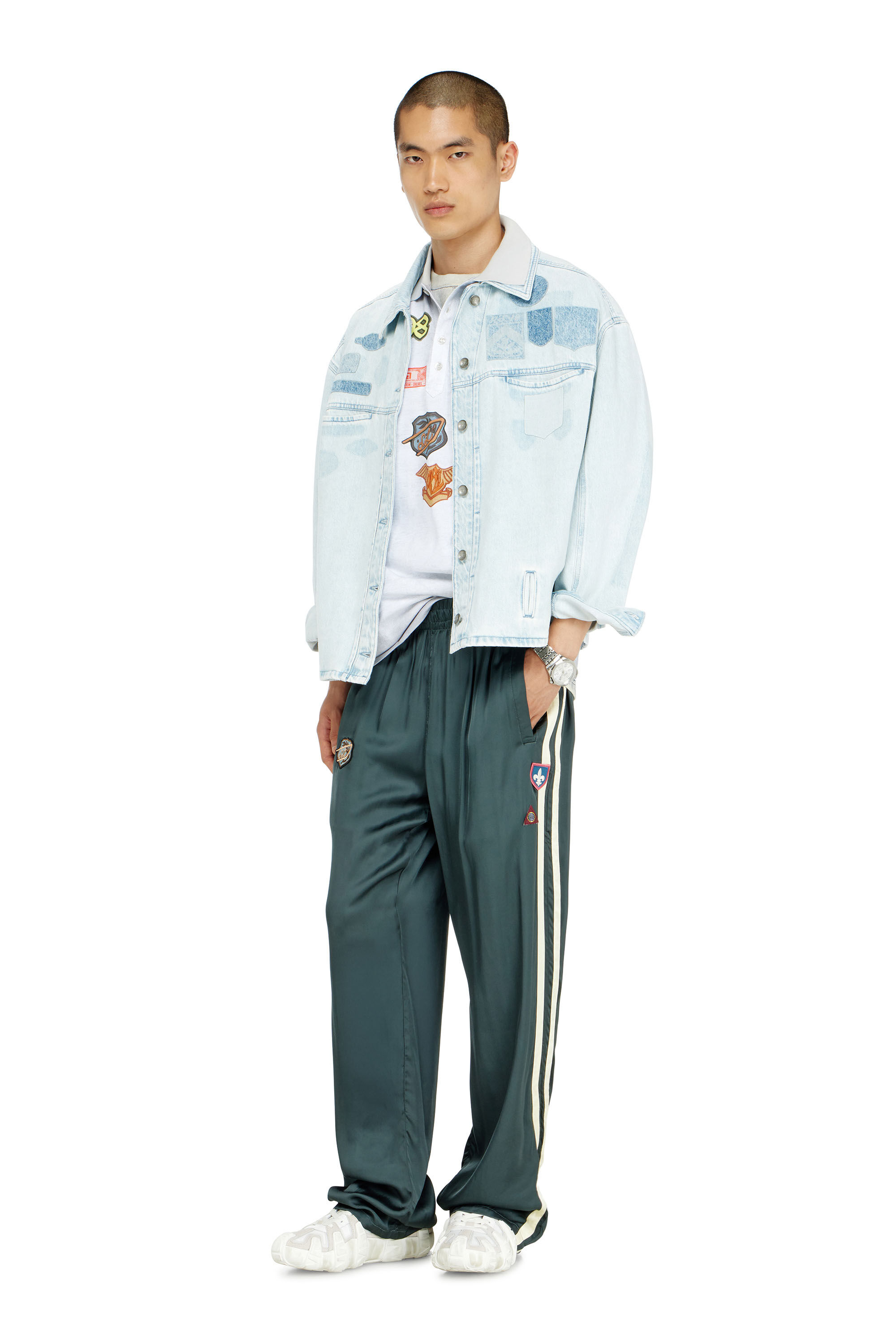 Diesel - T-REJUST-PATCHES, Male's ポロシャツ in ホワイト - 1