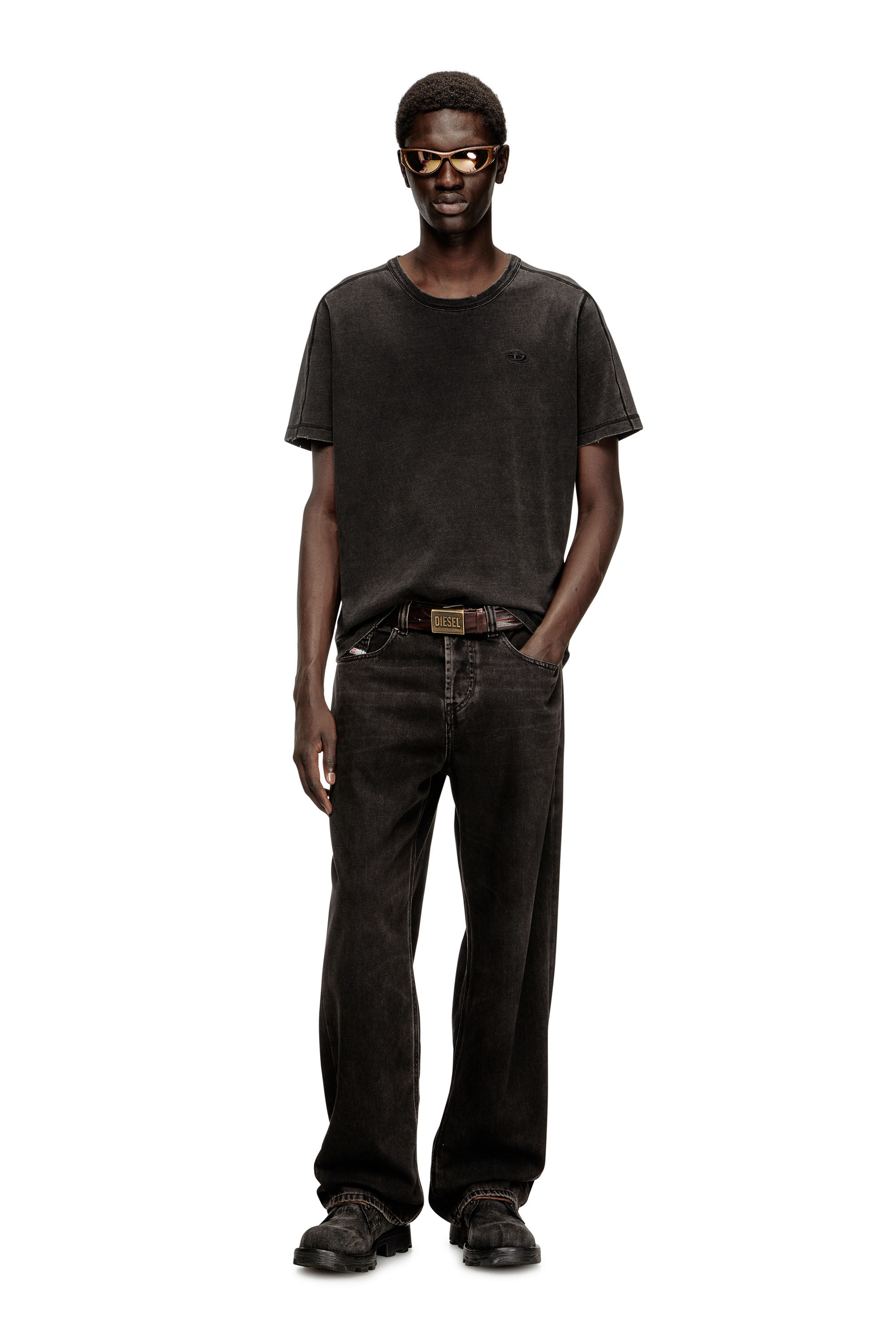 DIESEL ダークデニム Tシャツ 新品タグ付き T-ADJIND-NEW Tシャツ｜ブラック｜メンズ｜DIESEL