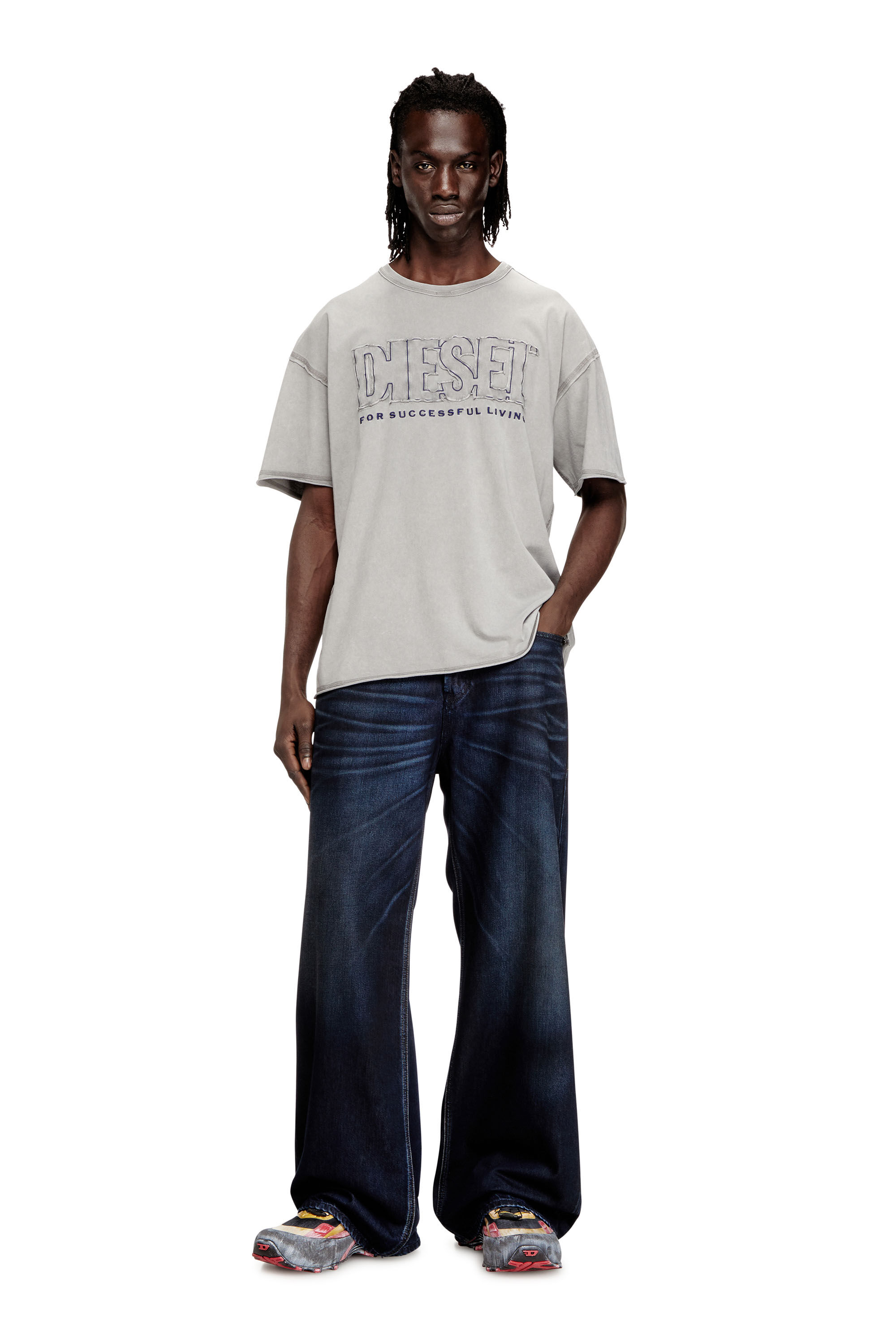 T-RAWBOXT Tシャツ｜グレー｜メンズ｜DIESEL