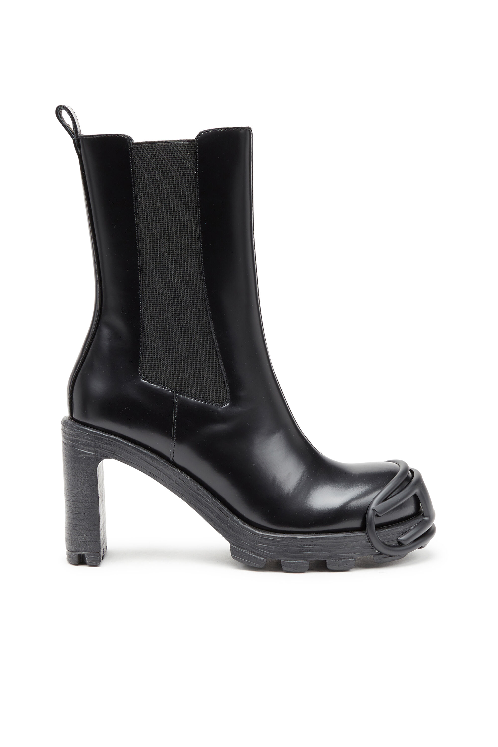 D-HAMMER CH D W D-Hammer-High-heel boots with Oval D plaque｜ブラック｜ウィメンズ｜ DIESEL