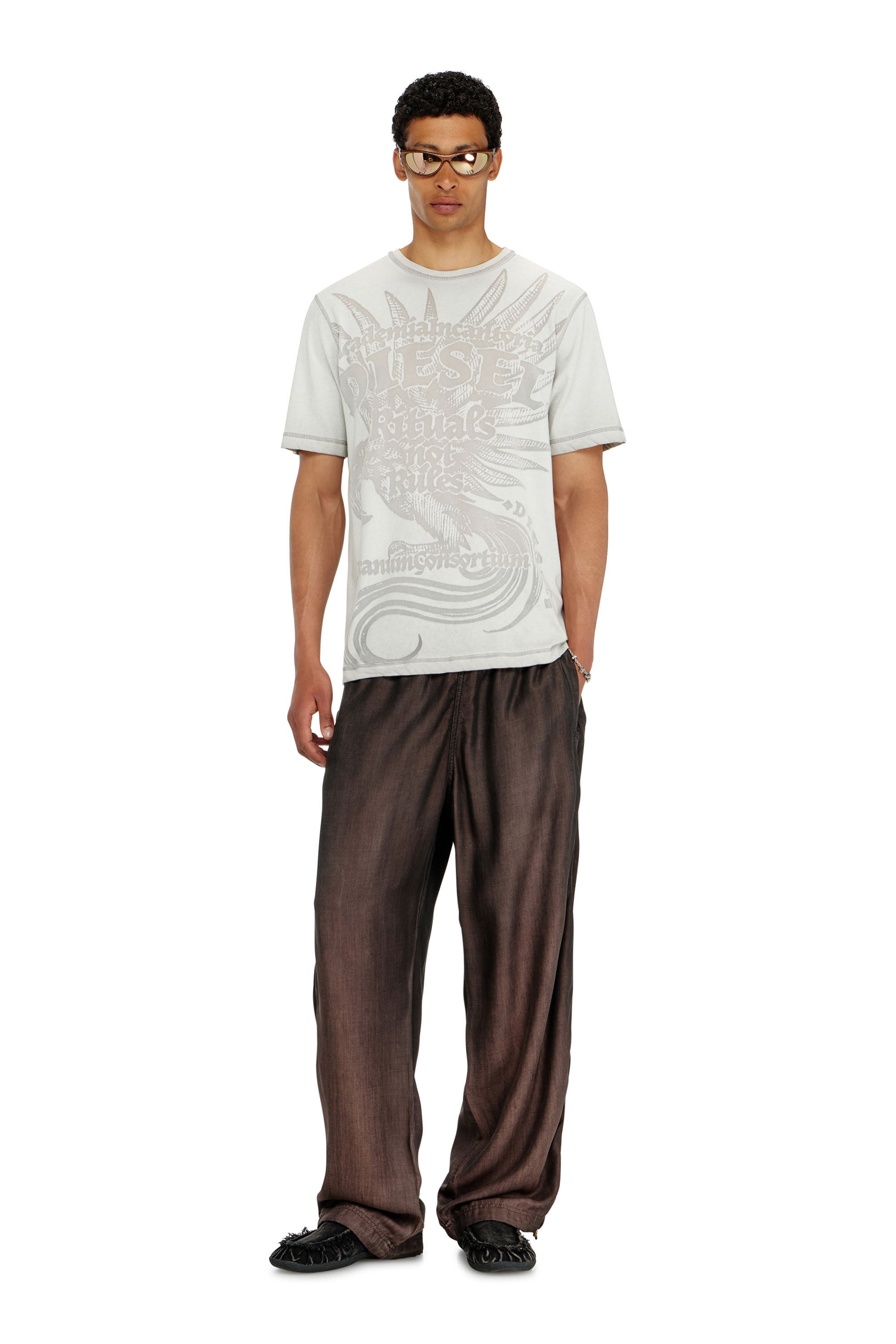 Diesel - T-RAWJUST-AA1, Male's Tシャツ in ライトグレー - 1
