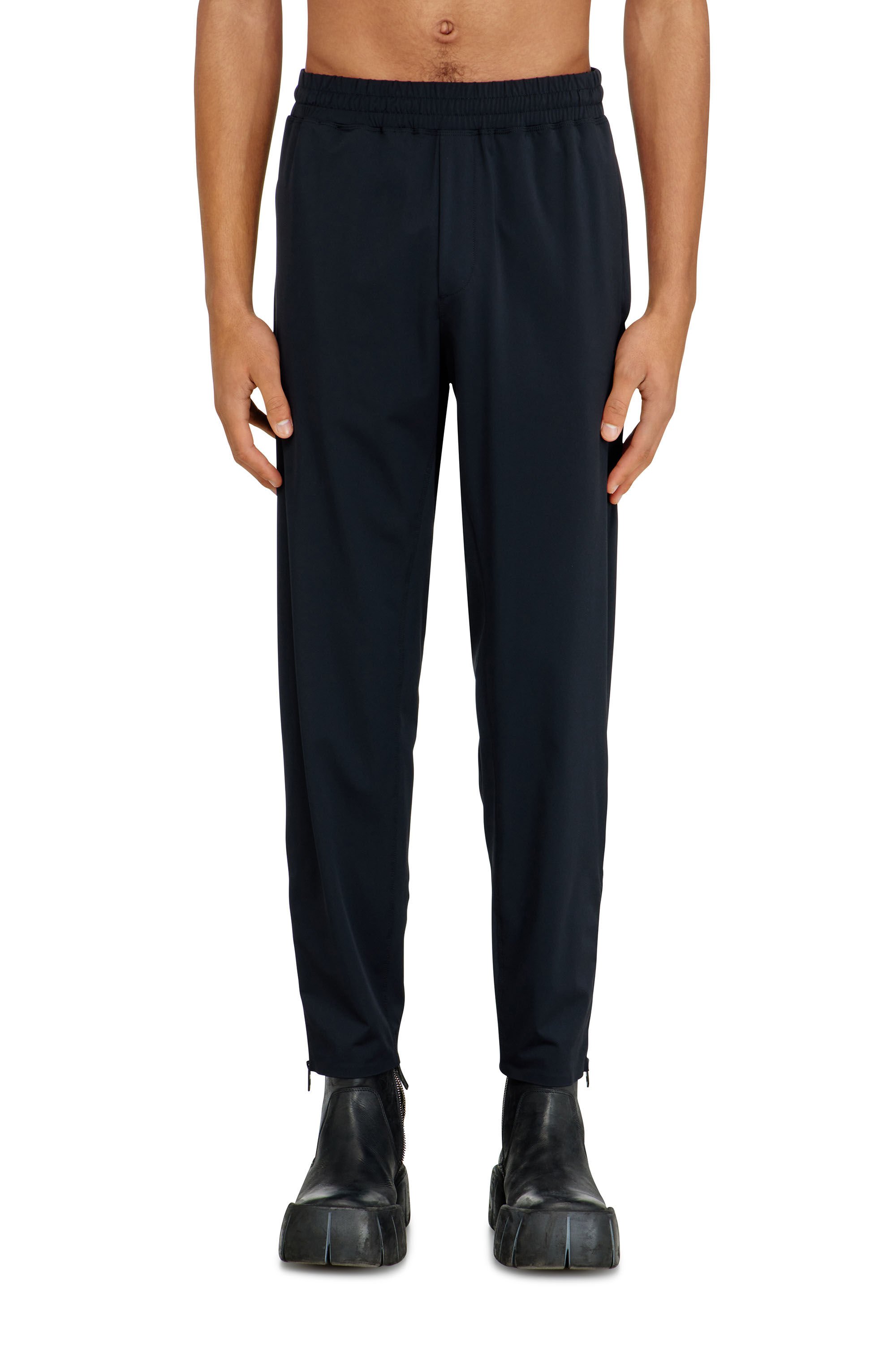 Diesel - P-ACTIVE, Male's Nylon-blend pants with zipped cuffs in ブラック - 1