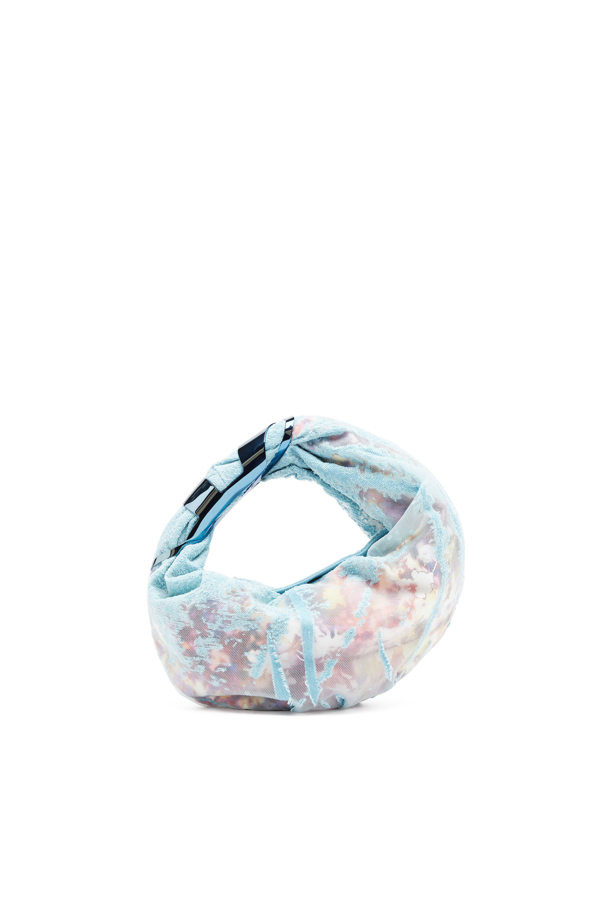 Diesel - GRAB-D HOBO S, Female's Grab-D S-Hobo bag in flower devoré denim in ライトブルー - 2