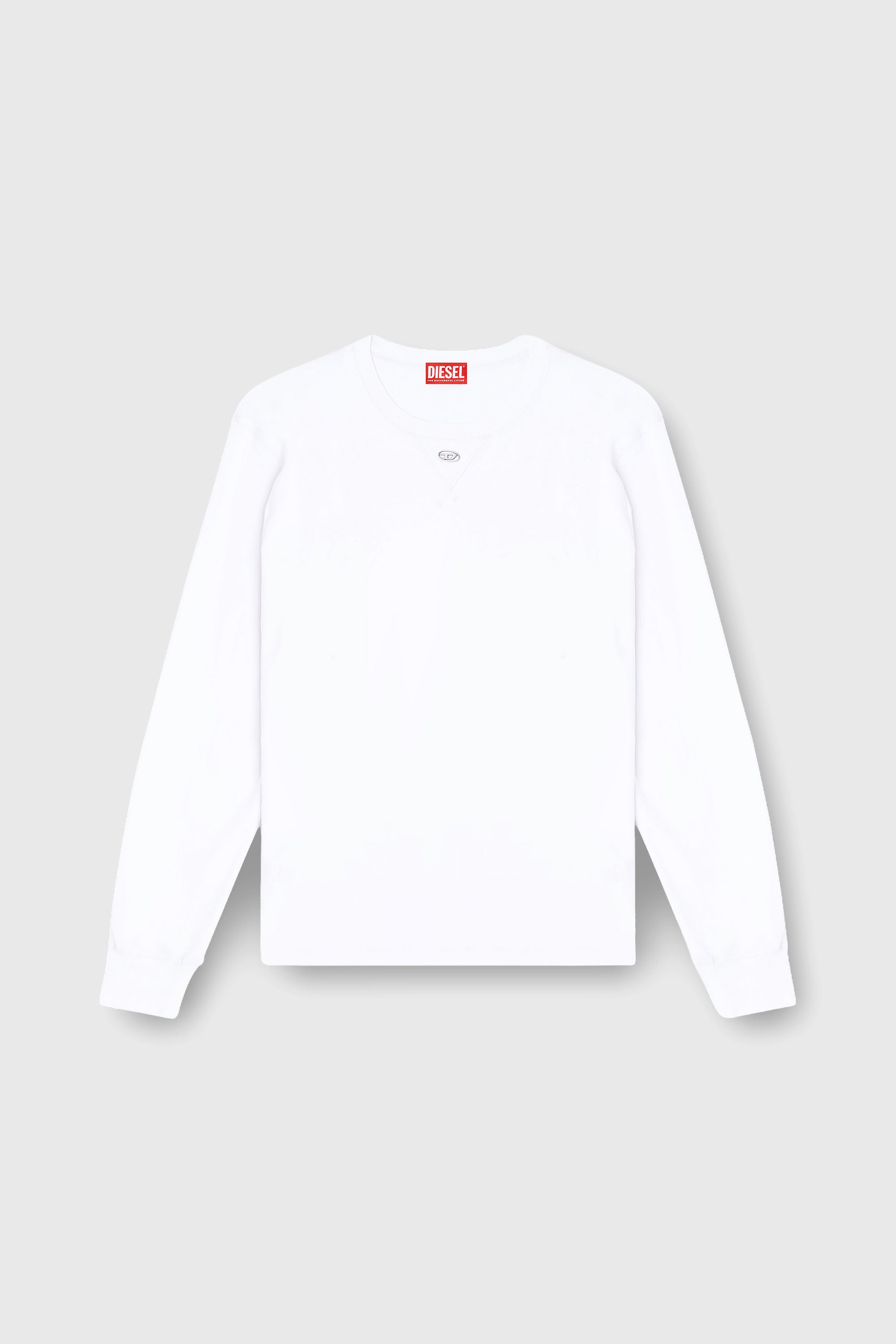 Diesel - T-MADJUST-LS-TR, Male's 長袖Tシャツ in ホワイト - 2
