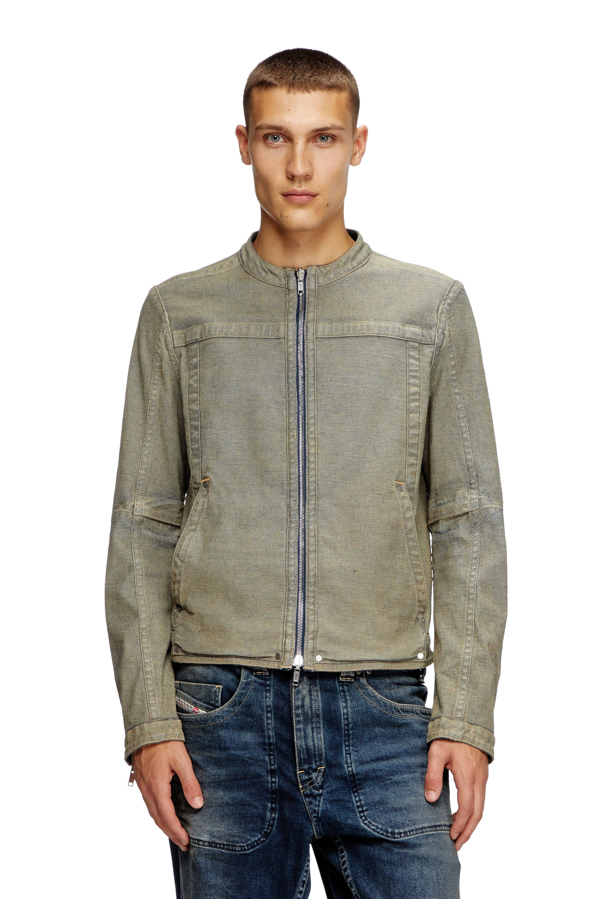 Diesel - D-GLORY-RE, Male's Moto jacket in Rehab denim in ダークブルー - 7