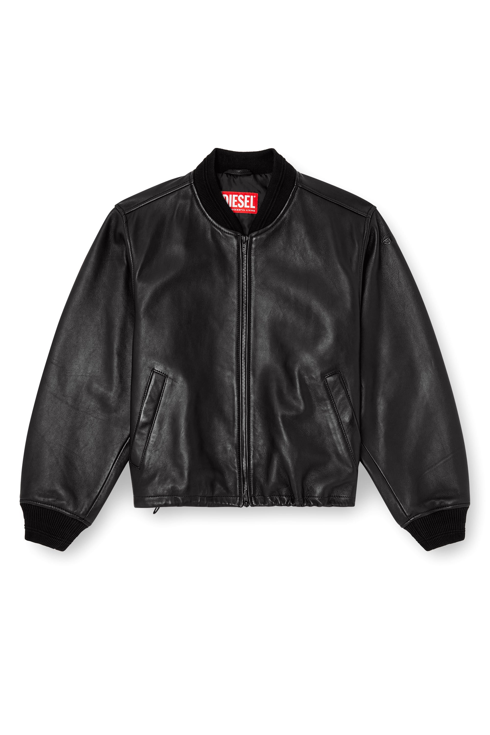 Diesel - L-ILYAN, Female's Leather bomber jacket in ブラック - 2