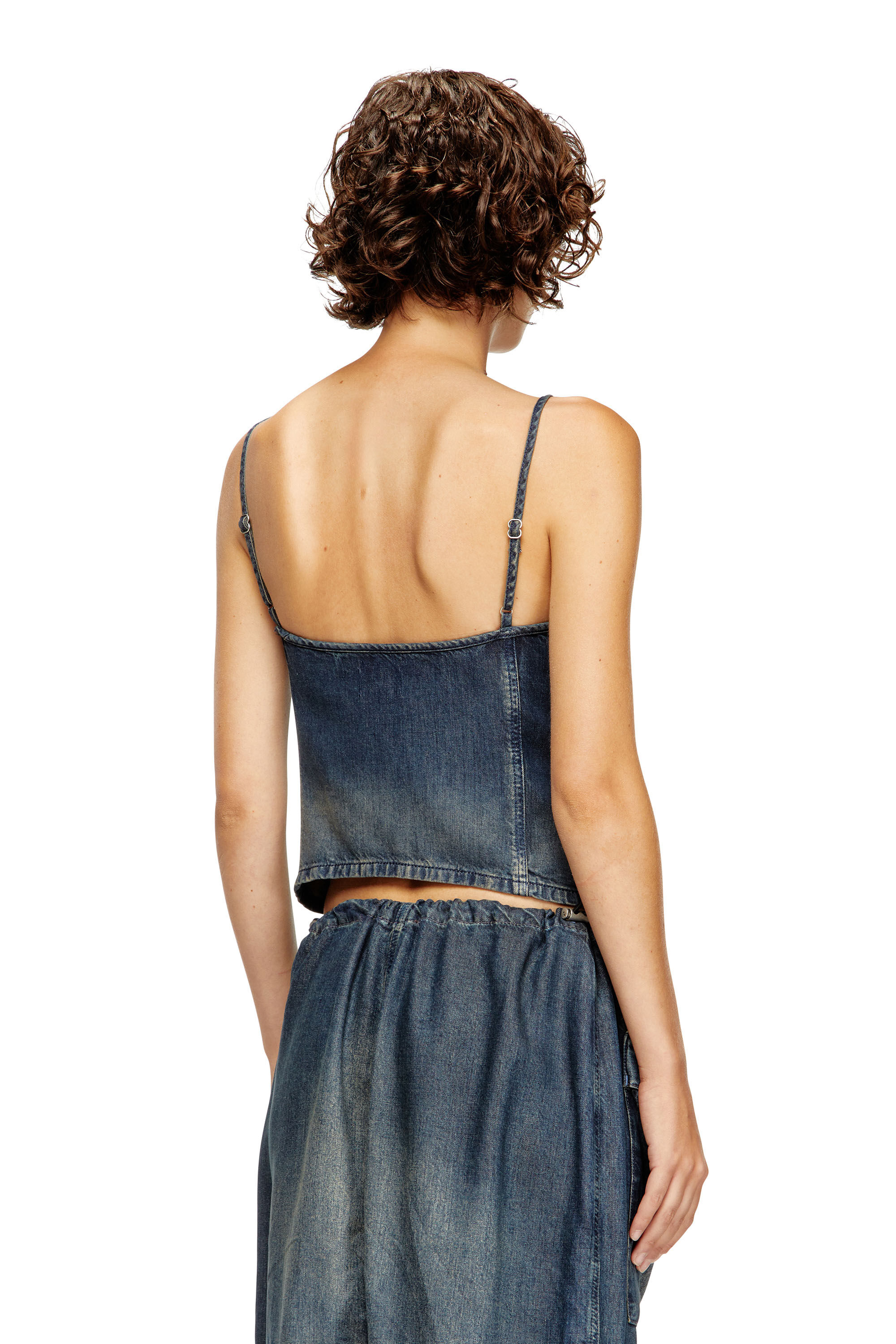 Diesel - DE-MELLIS-S, Female's Top in gradient fluid denim in ダークブルー - 3