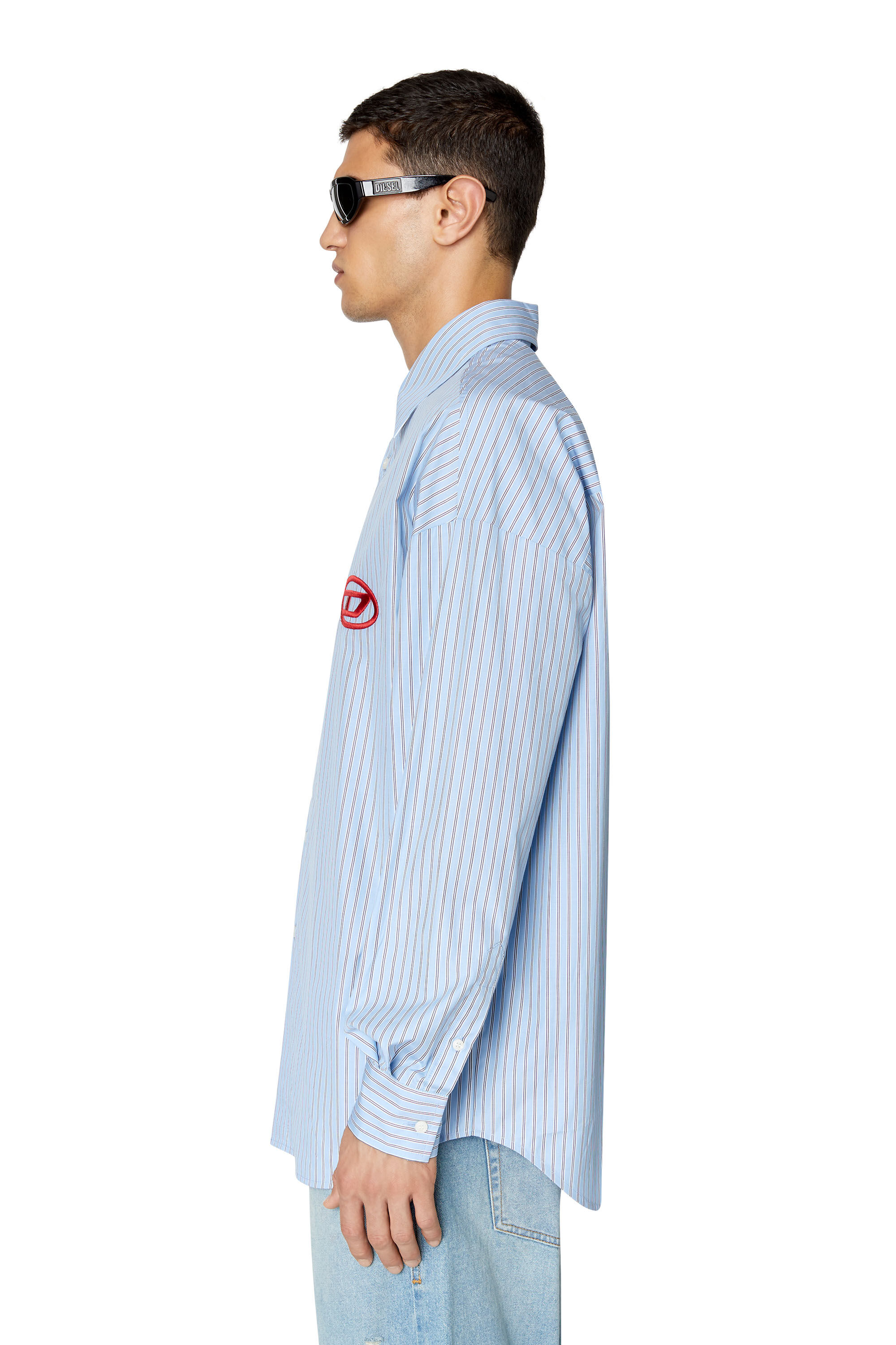 S-DOUBLY-STRIPE-NW（MEN）: ロゴストライプシャツ｜ディーゼル