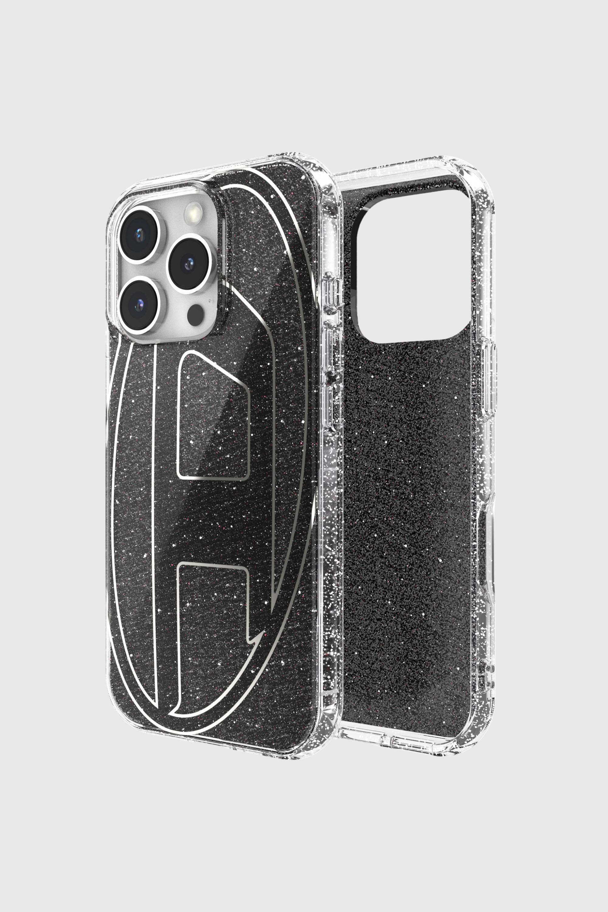 Diesel - 60148 AOP CASE, Unisex's Oval D Glitter Case for iP 16 Pro in ブラック - 1