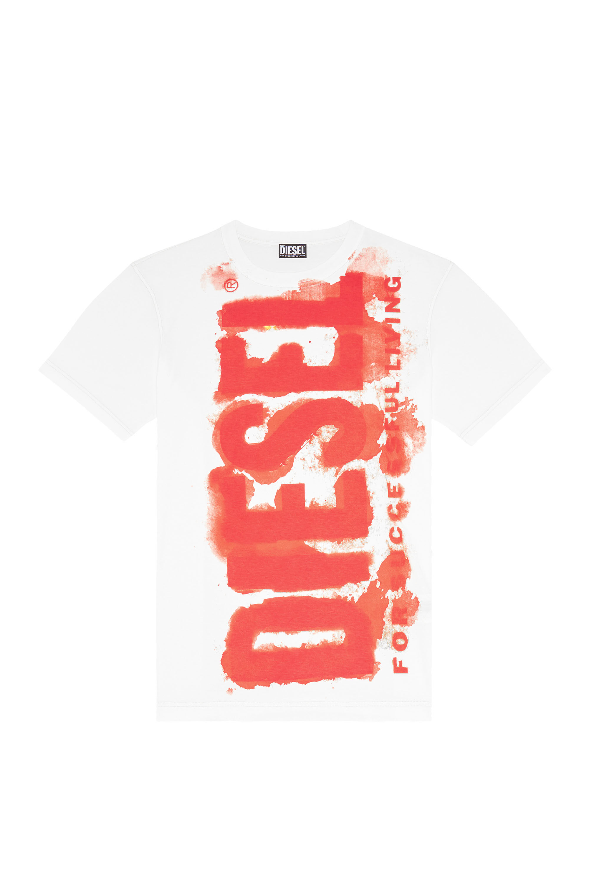 Diesel - T-JUST-E16, Male's ロゴ Tシャツ in ホワイト - 2